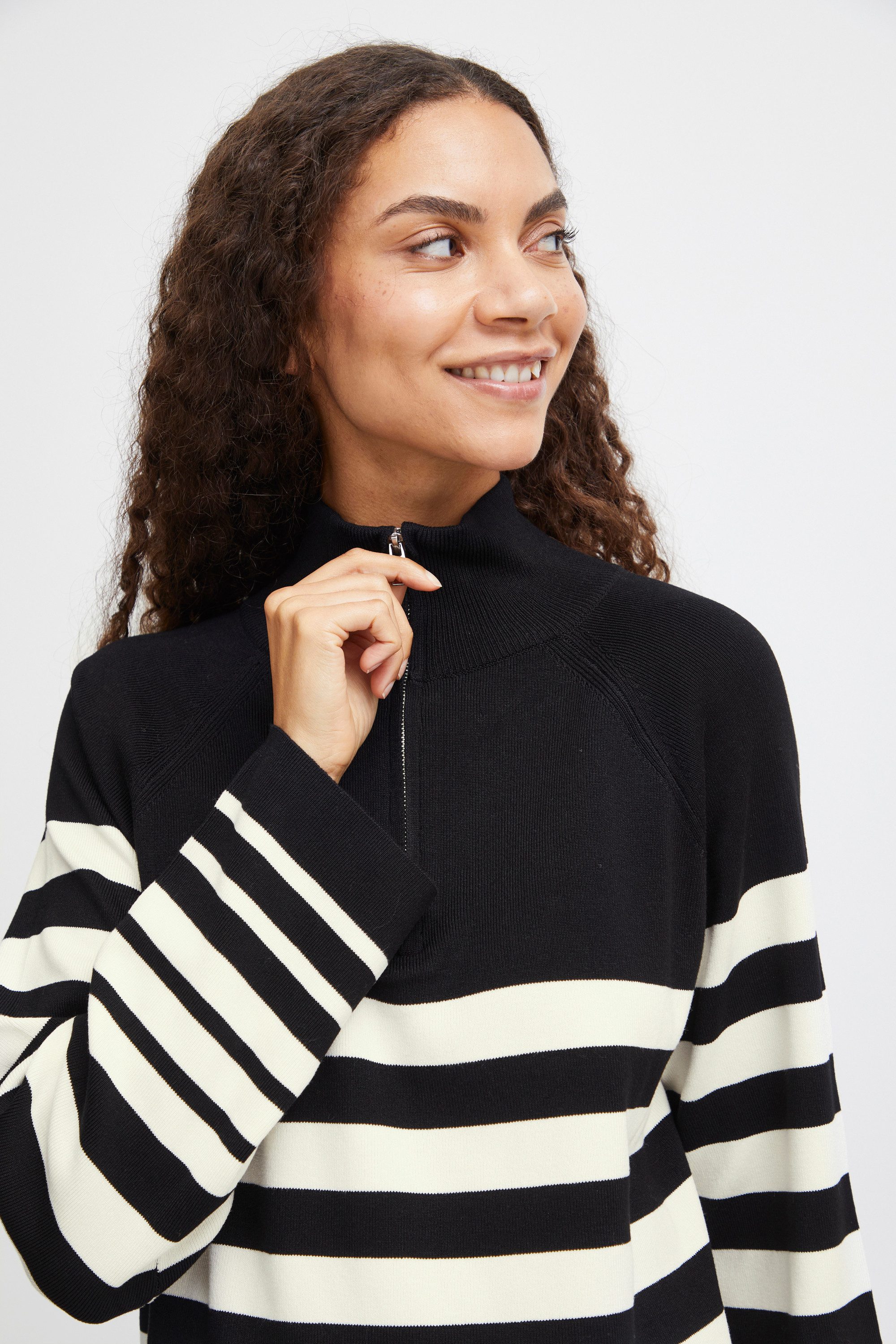 b.young Strickpullover BYMMORLA HALFZIP JUMPER - KNIT