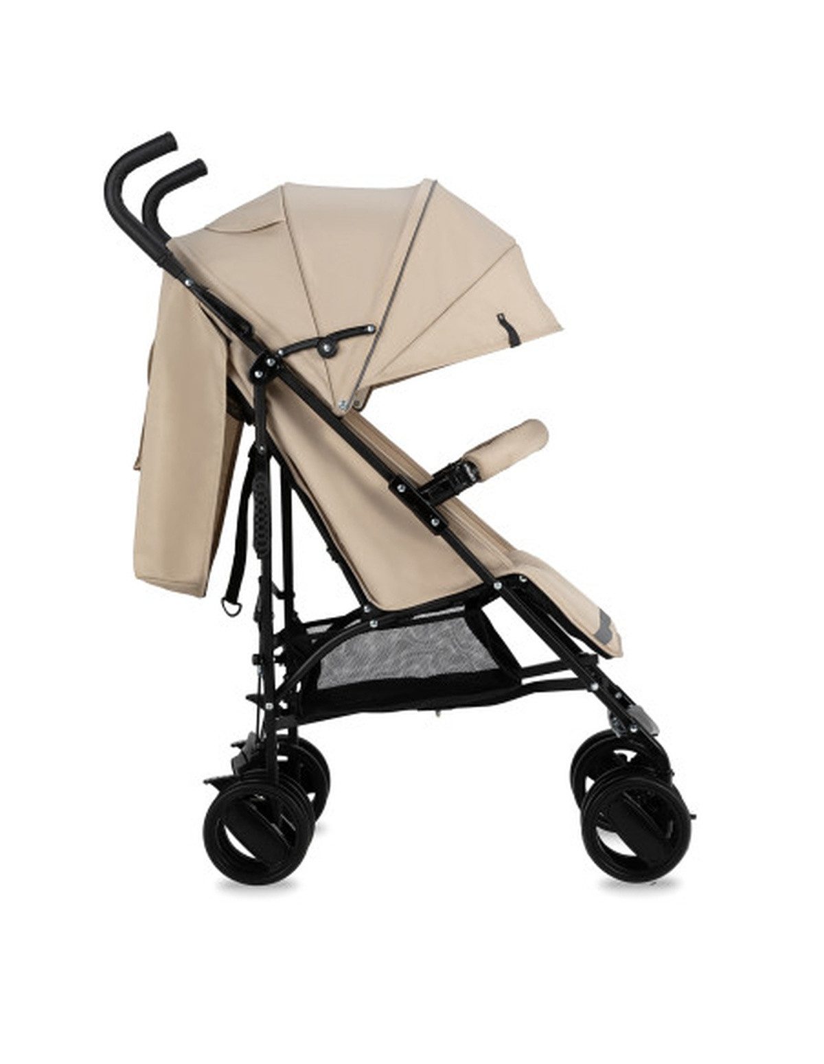 MoMi AKIRA Stroller in Beige - lightweight, maneuverable, with folding mechanism, adjustable backrest and footrest, removable canopy