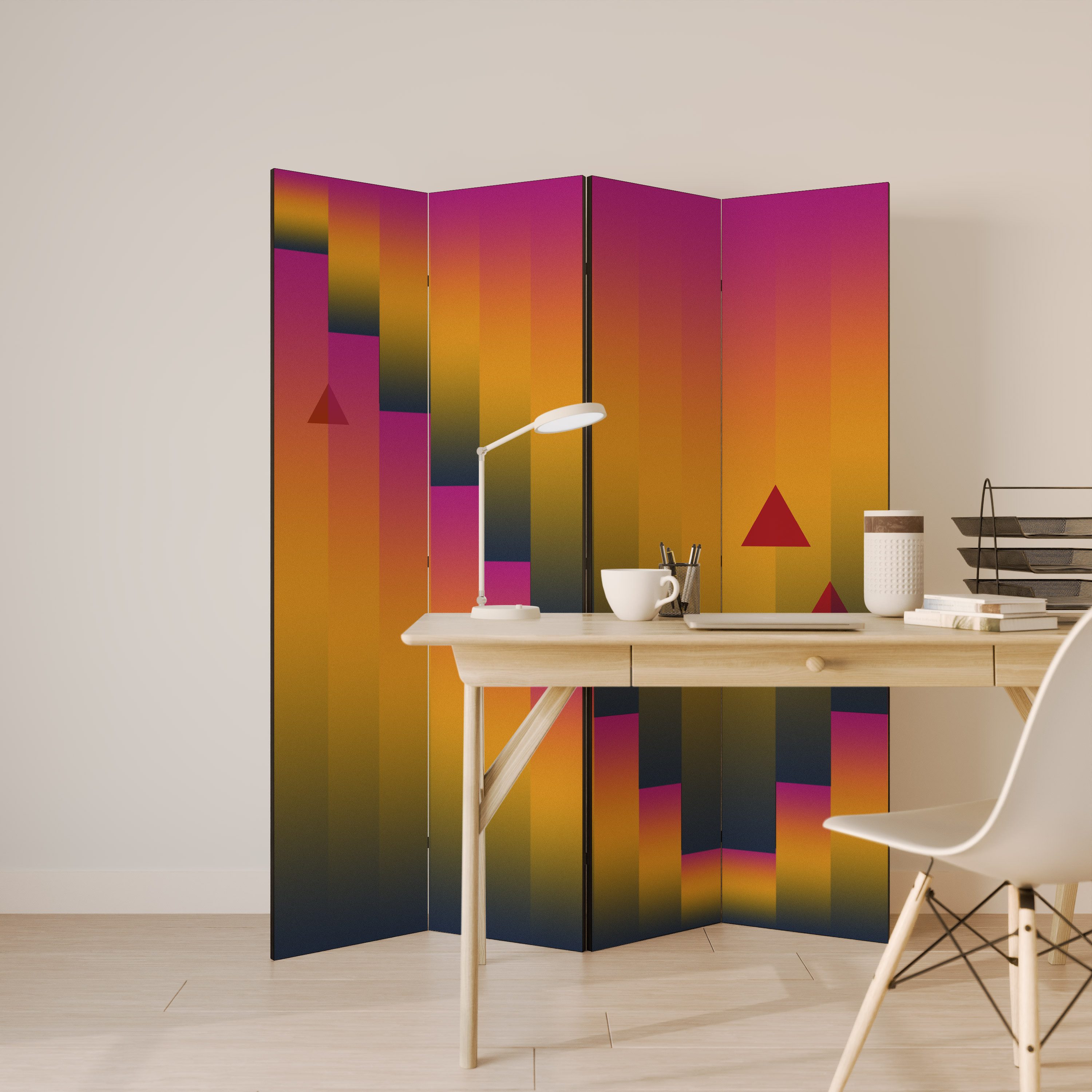 SPACEREBELS Paravent, Raumteiler - 3-teilig Raumtrenner, Druck 2-Seite