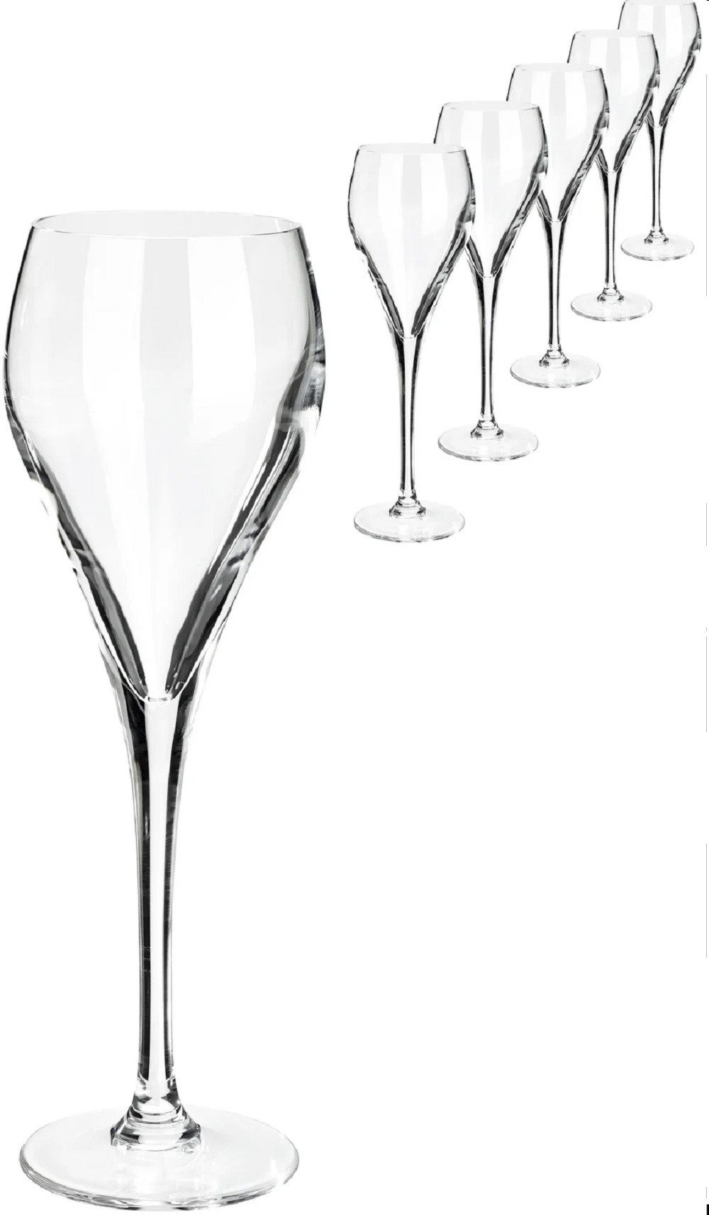 Arcoroc Sektglas Arcoroc Brio Champagnerglas 95 ml 6er Set, Kristallglas