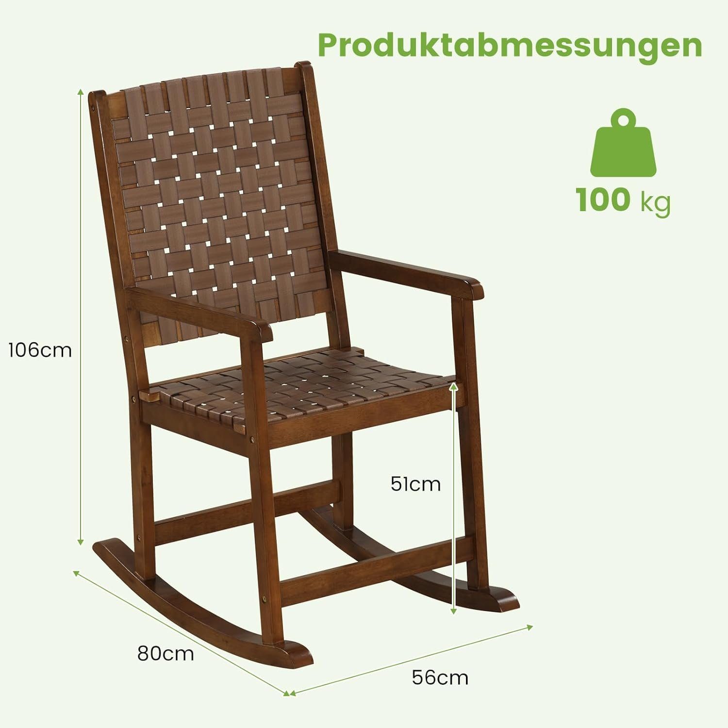 KOMFOTTEU Schaukelstuhl Gartenstuhl, mit Wippfunktion, bis 175kg, für Innen günstig online kaufen