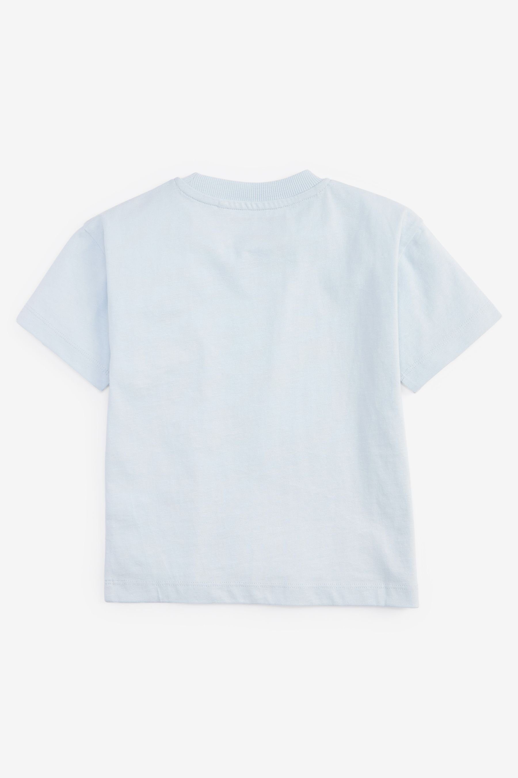 Oversized schlichte Kurzärmelige 5er-Pack Blue/Brown im Next (5-tlg) T-Shirts T-Shirt