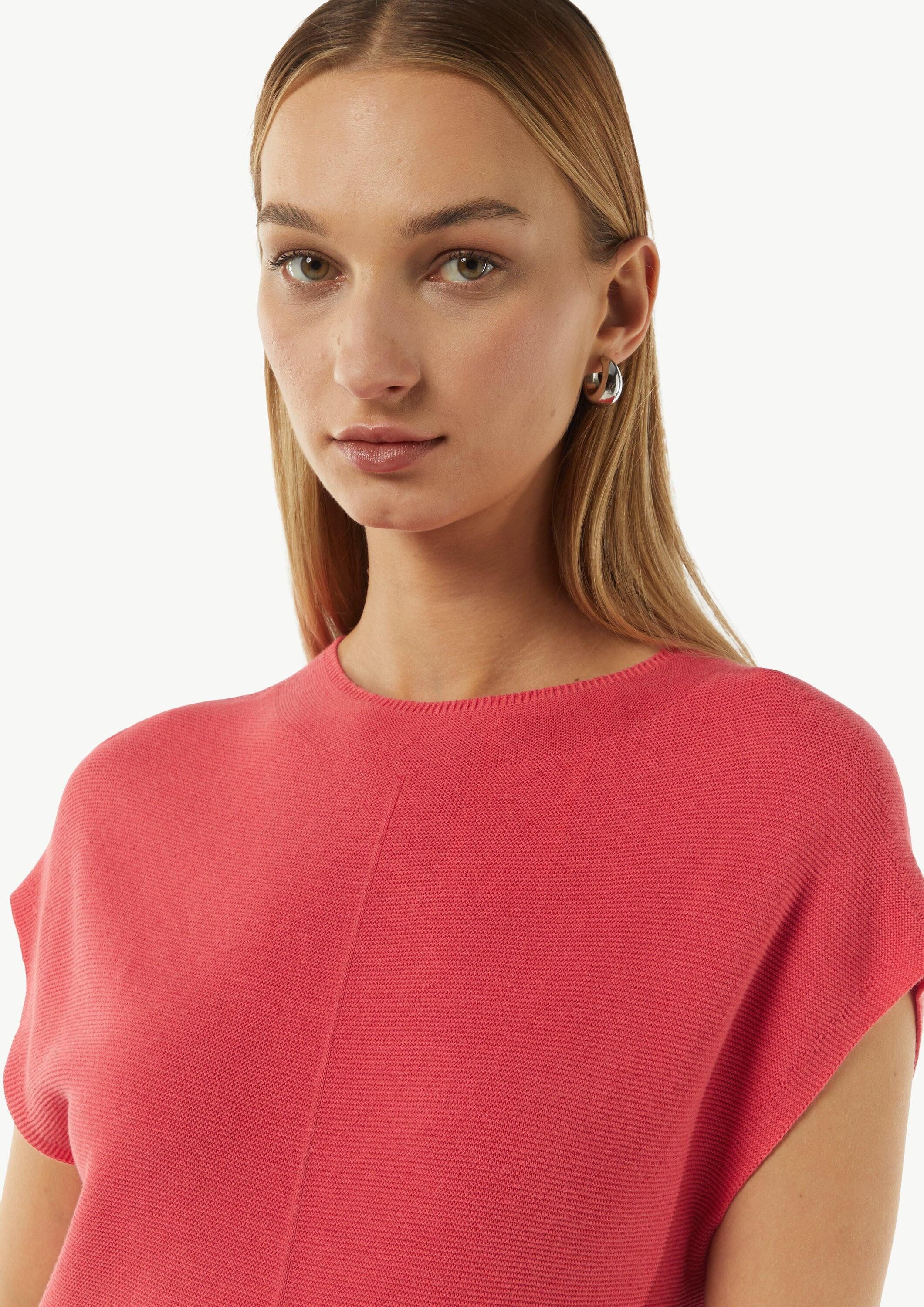 comma Kurzarmpullover Strickpullunder Pullunder aus Feinstrick