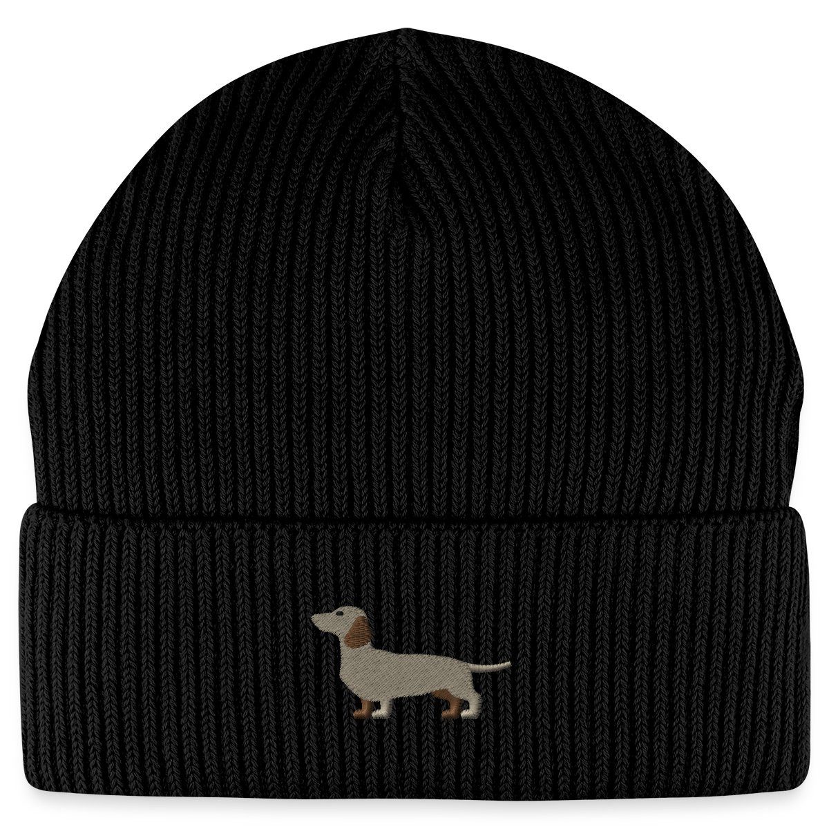 Spreadshirt Beanie Dackel Stickerei Bio Fisherman günstig online kaufen