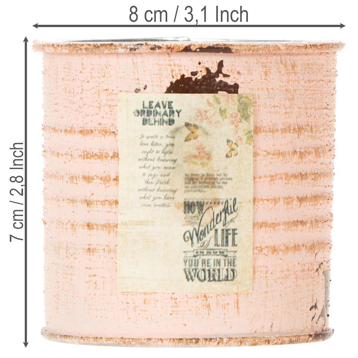 Viana Übertopf Vintage Deko-Metalltopf für Pflanzen und kreative Gestaltung