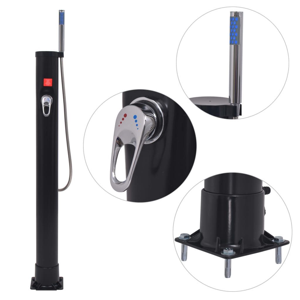 vidaXL Gartendusche Gartendusche Pooldusche Aussendusche Solardusche 8 L PVC Stahl