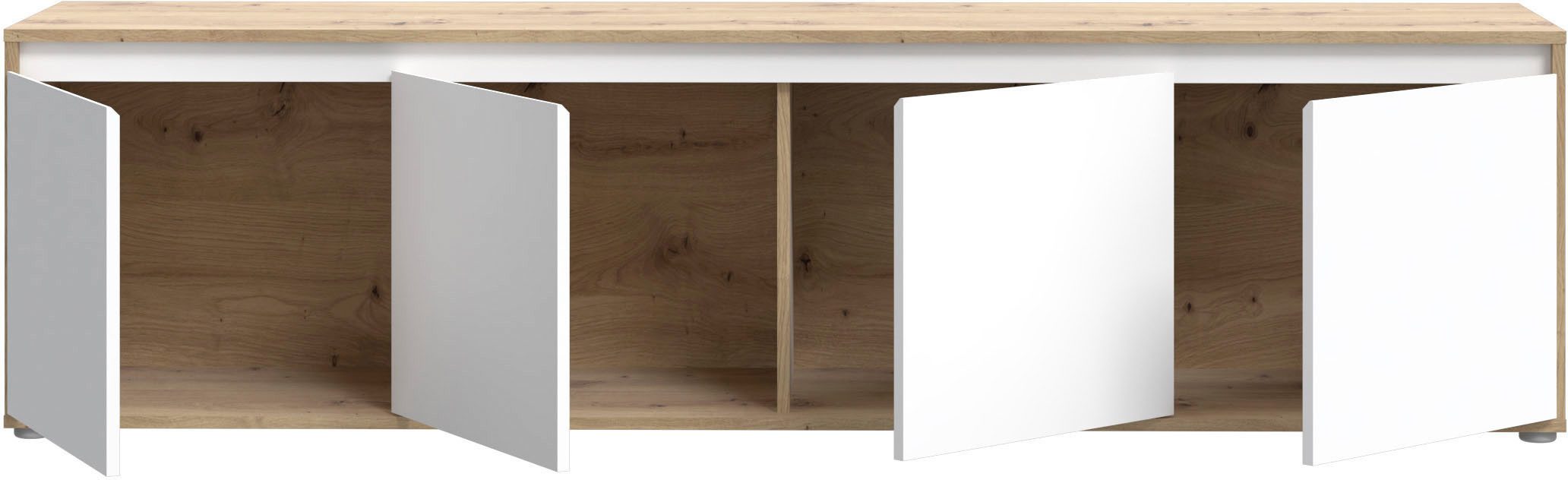 FORTE Lowboard TV-Board groß Breite ca 190 cm (B/H/T 188,3/49,7/42 cm), grifflose Front, viel Stauraum – Bild 5 von 5