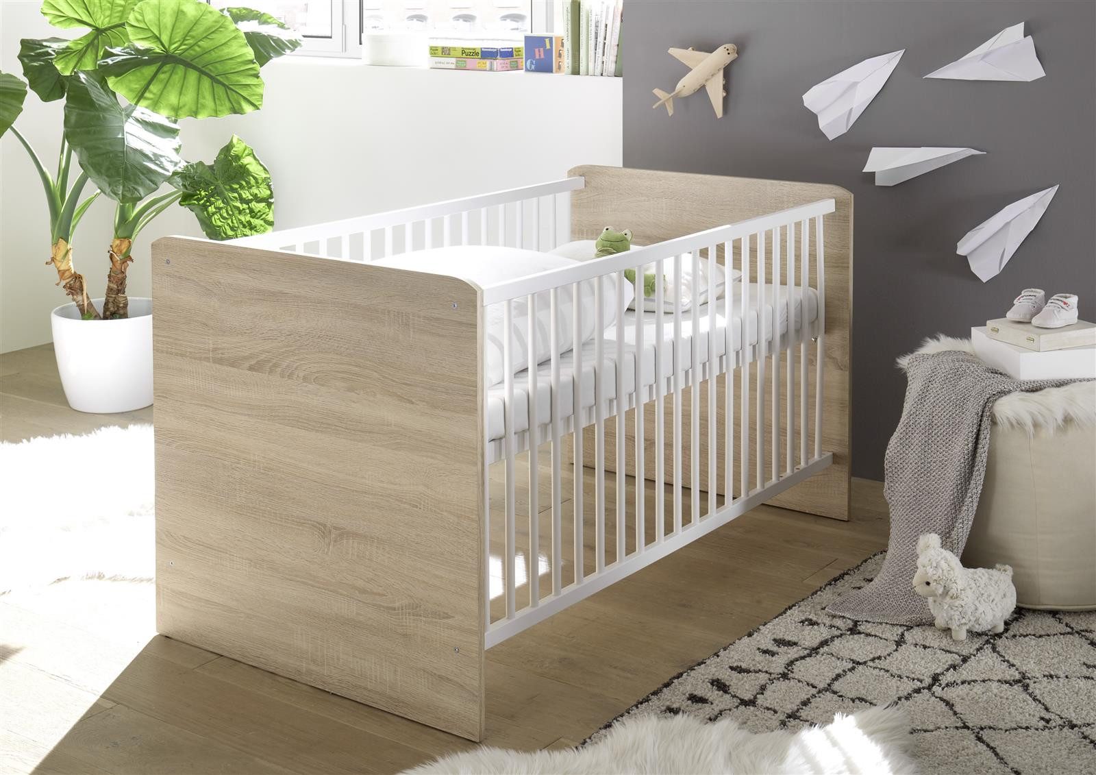 PREISBRECHER Babybett Floris, 144 x 80 x 82 cm (B/H/T)