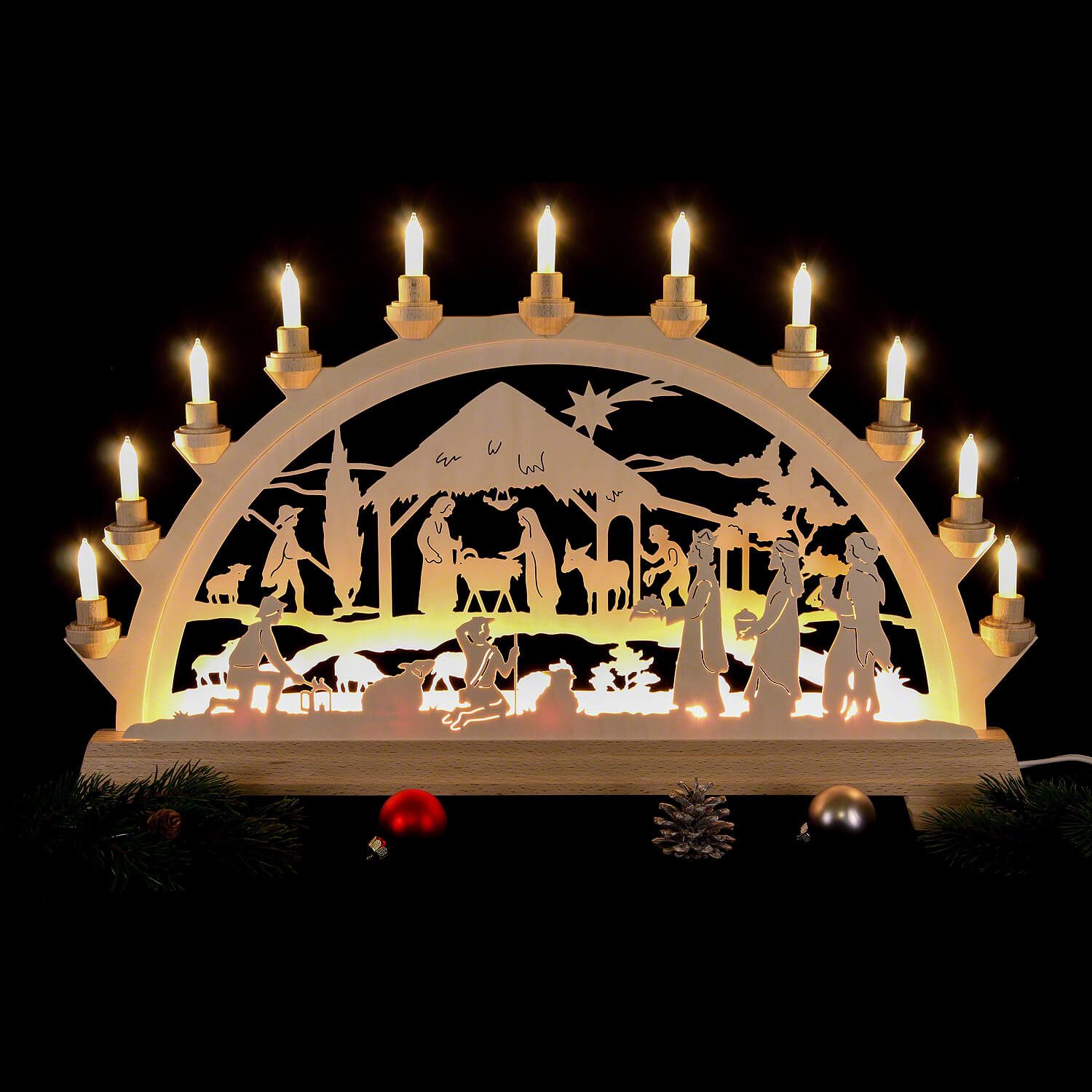 KWO Kunstgewerbe Werkstätten Schwibbogen Schwibbogen Christigeburt (65x40cm) von KWO
