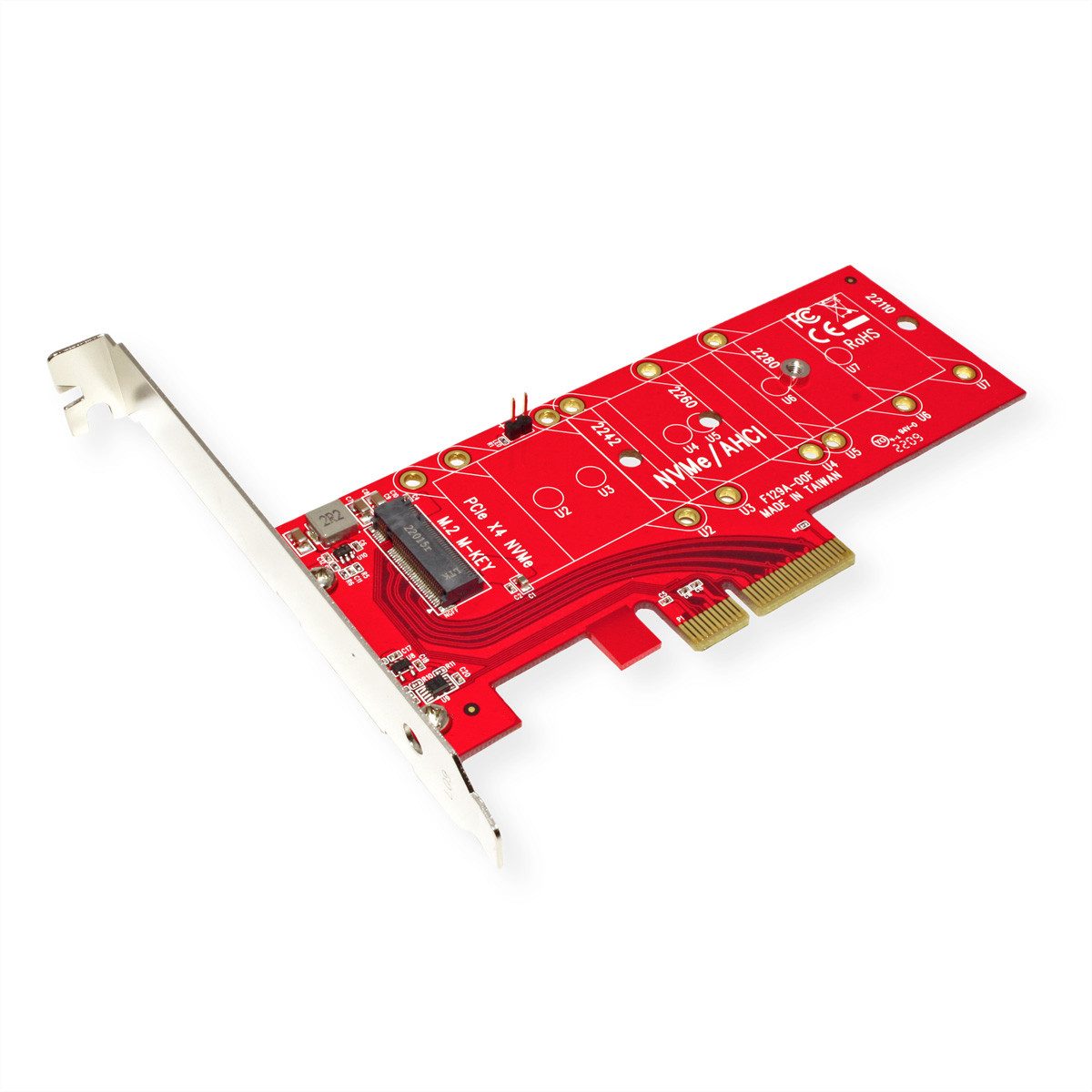 ROLINE PCIe 4.0 x4 3.3V5A Host Adapter für PCIe-NVMe M.2 110mm SSD Computer-Adapter