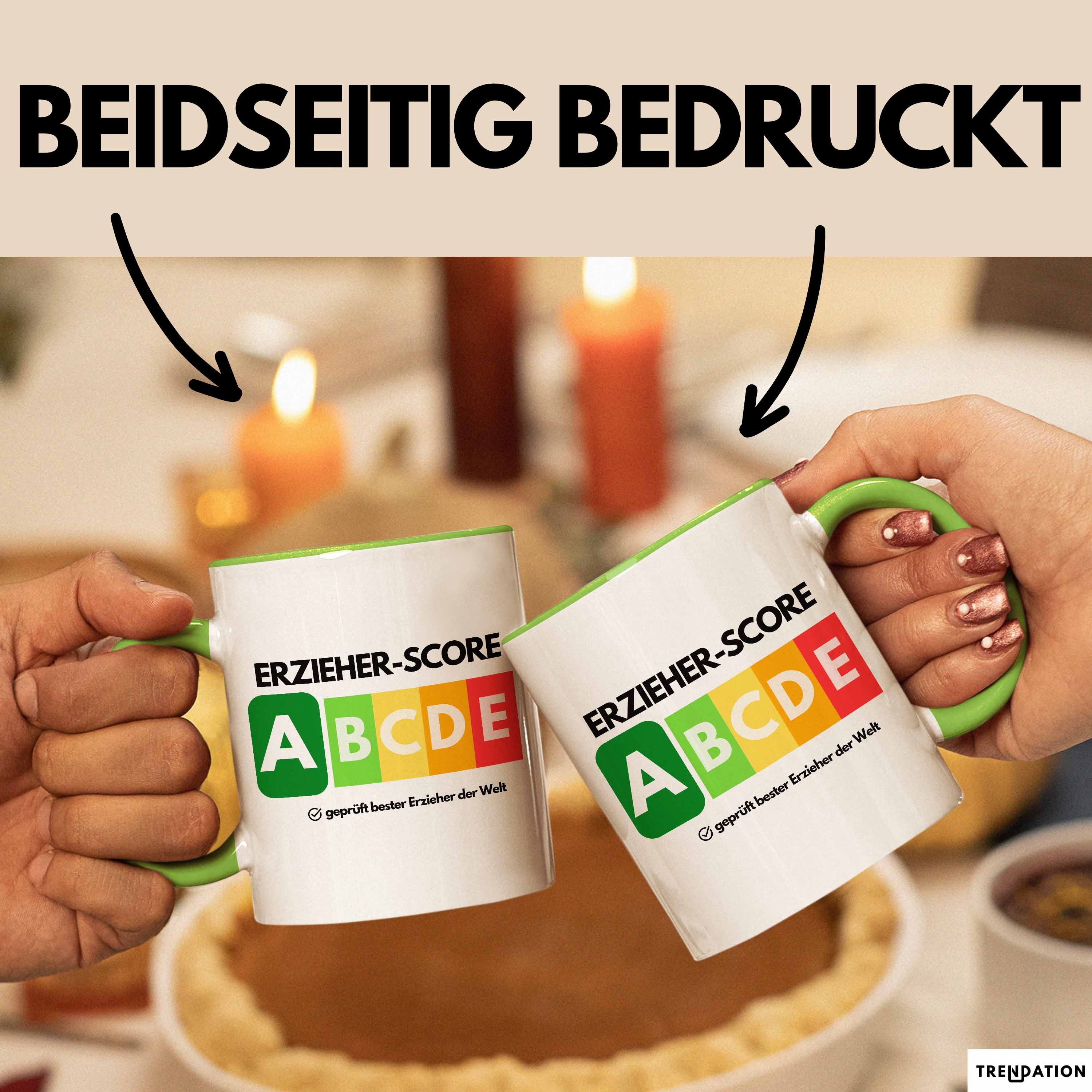Trendation Tasse Erzieher-Score Tasse Geschenk Bester Erzieher Der Welt Abschied Witz A, Keramik