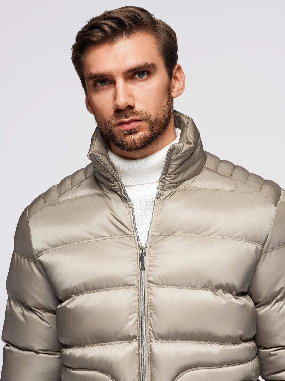 OMBRE Steppjacke Gesteppte Herrenjacke mit Glanz und Stehkragen