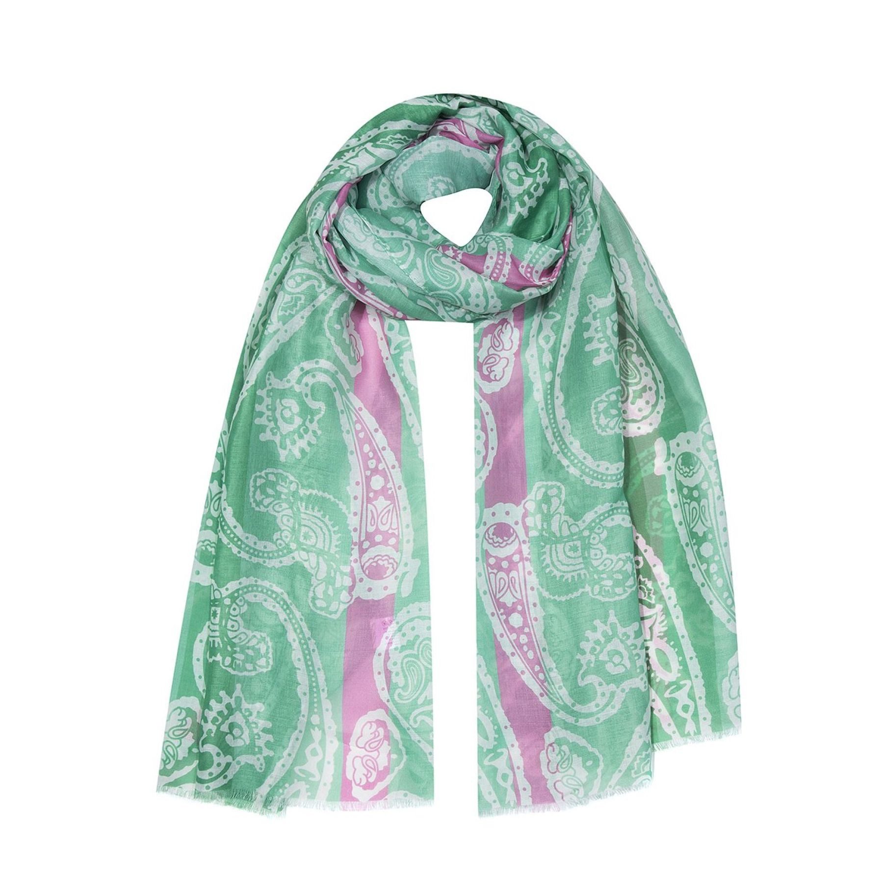 Faera Modeschal Weich gewebt Fransen Modern Aufdruck für Damen, (1-St), Baumwolle Normal Fit Paisley wärmend Ohne Verschluss