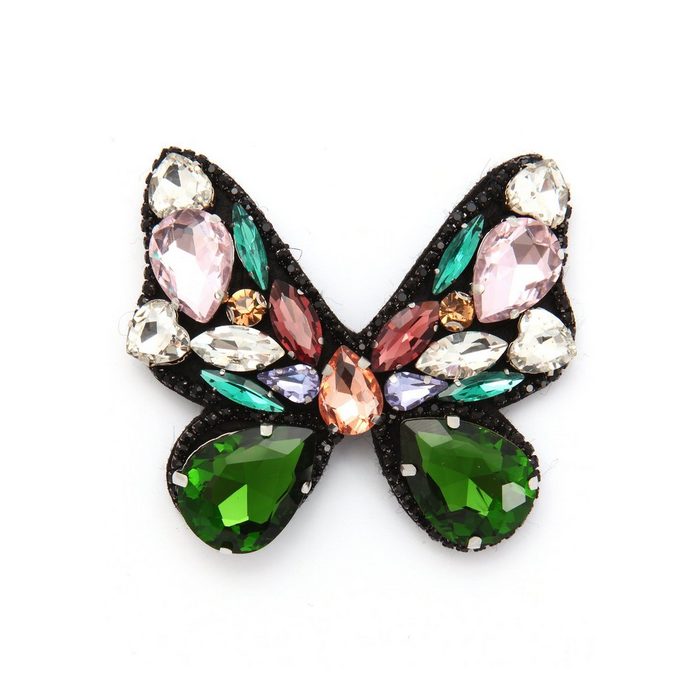 J.Jayz Brosche Schmetterling mit Anstecknadel bunt mit Glassteinen