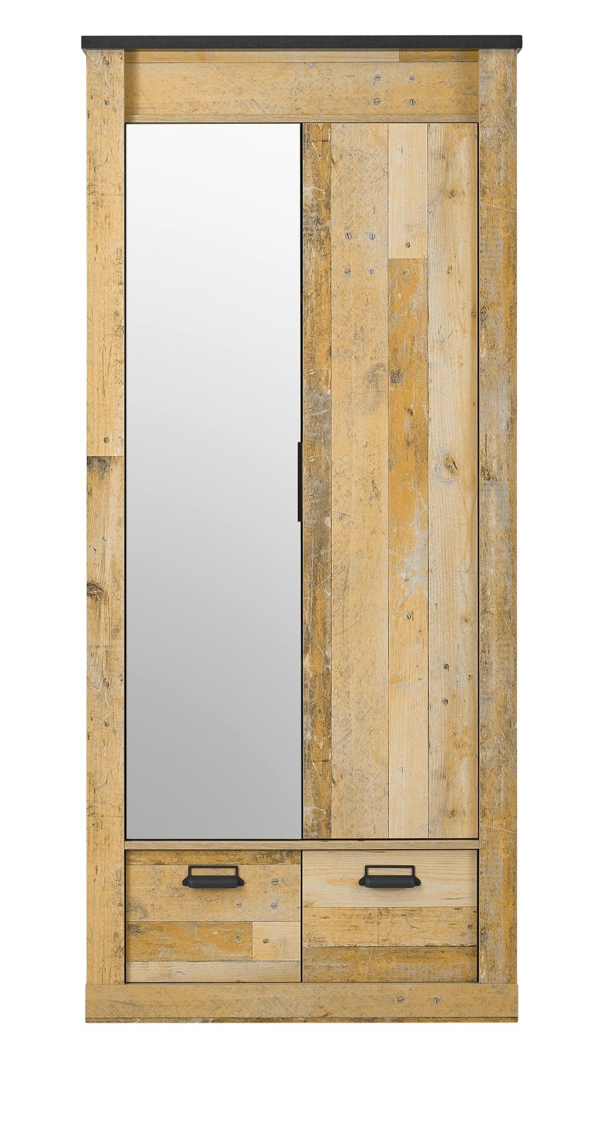 Furn.Design Kleiderschrank Stove (in Used Wood, 93 x 209 cm) Soft-Close, variable Inneneinteilung