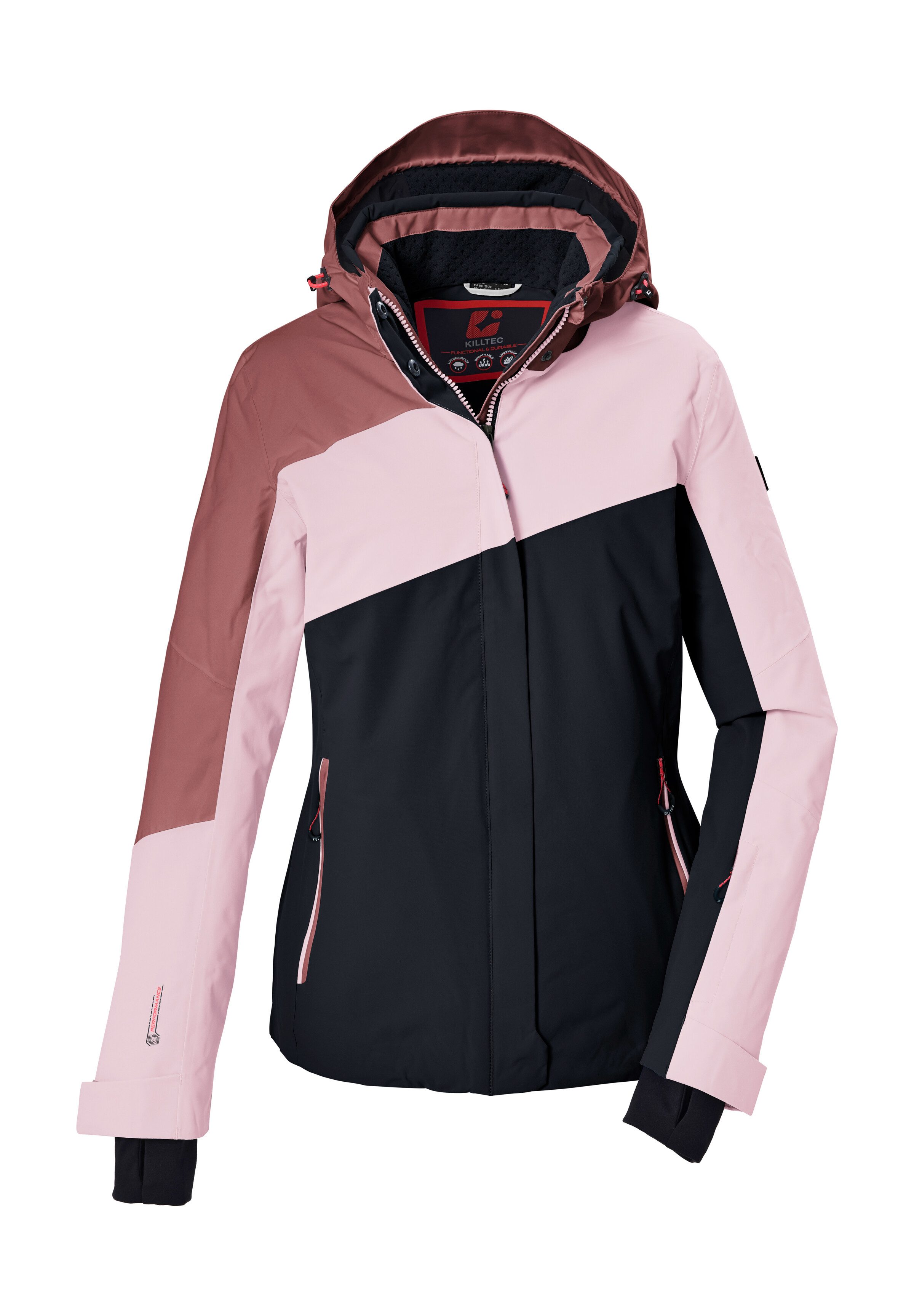Killtec Skijacke KSW 101 WMN SKI JCKT Wind- und wasserdichte Damenjacke mit Colourblock-Design