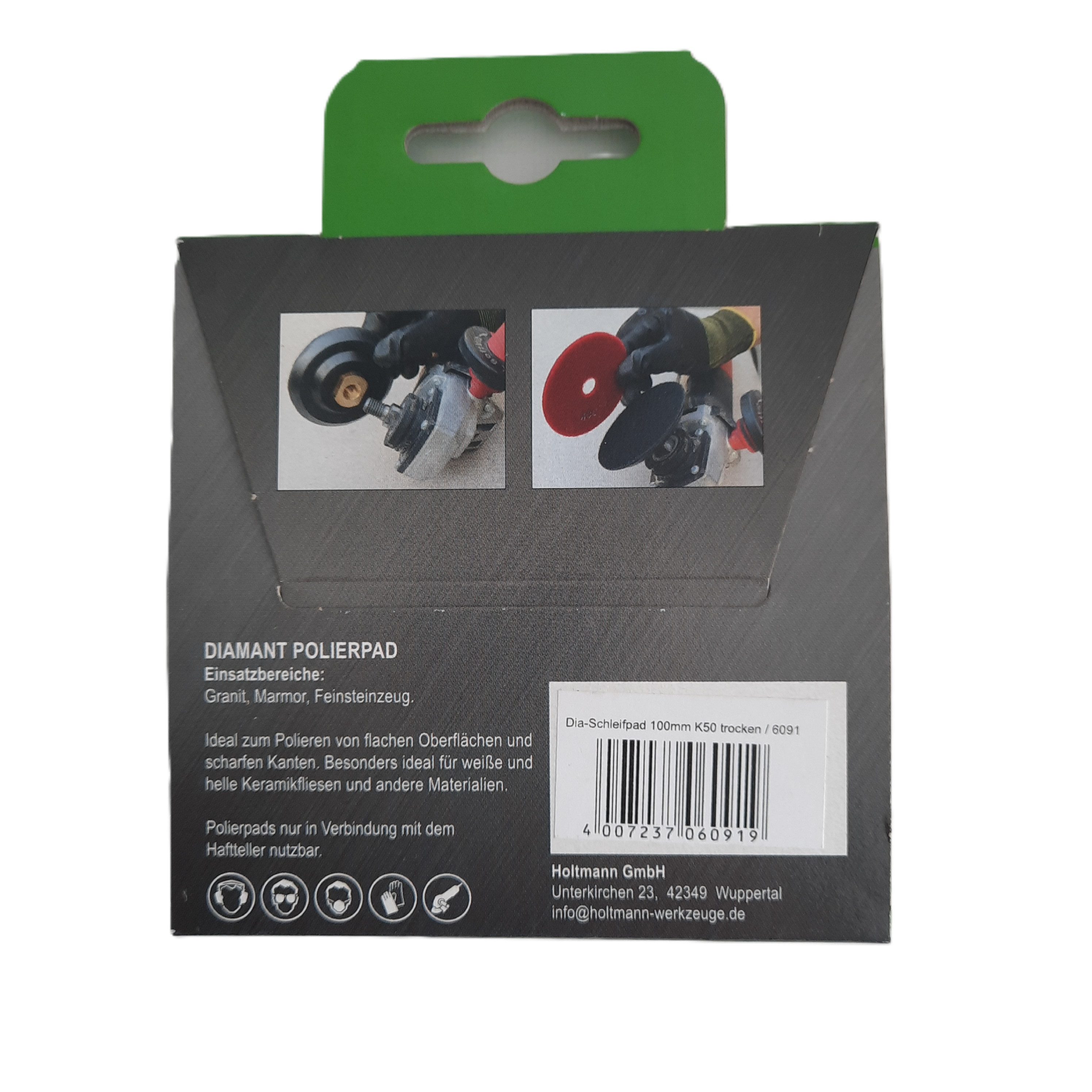 Hufa Polierscheibe Hufa Fliesen Naturstein Diamant Klett Polierpad Ø 100mm Korn 50, extreme Standzeit und ein sauberes Schliffbild