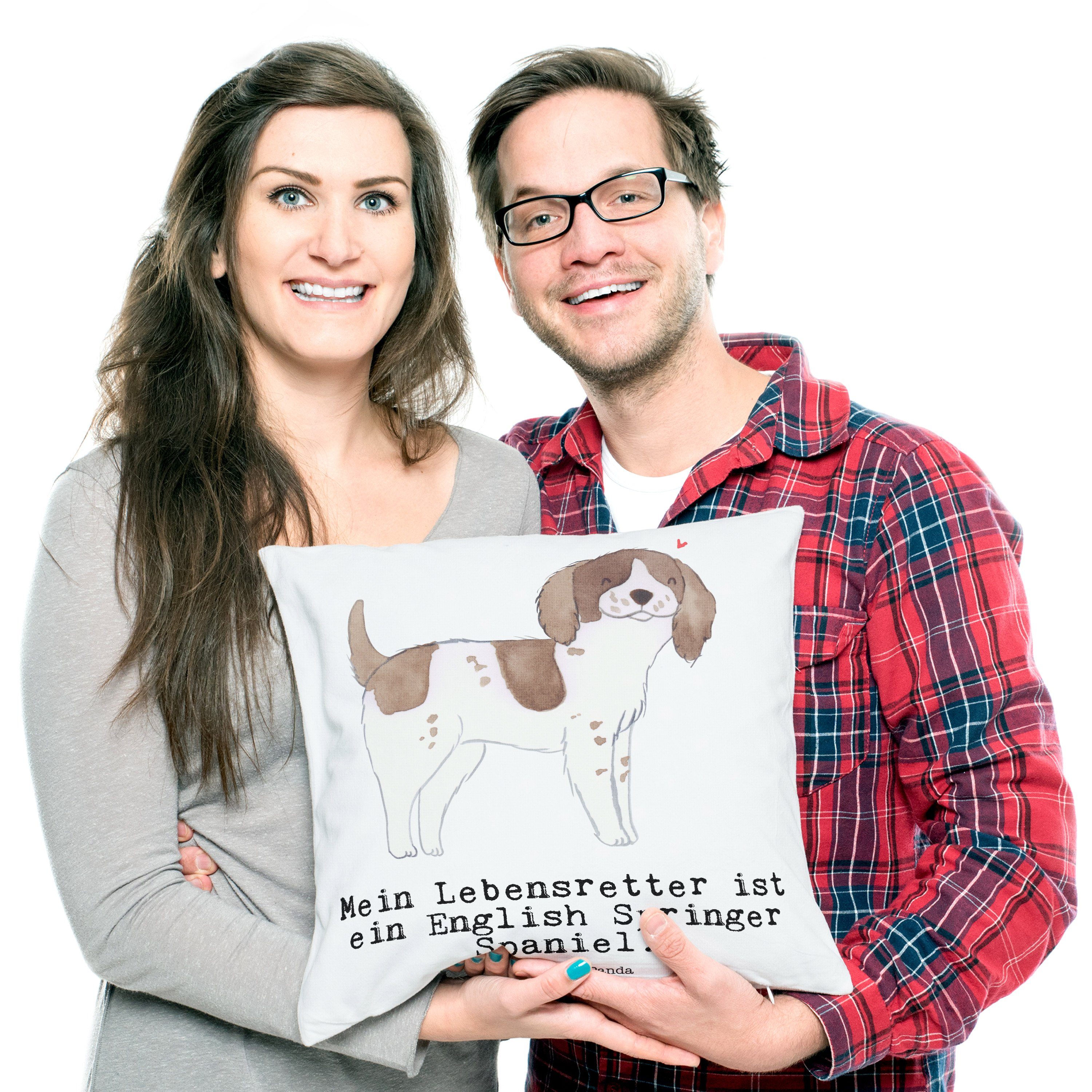 Mr. & Mrs. Panda Dekokissen - Geschenk, Weiß Springer English Spaniel - Lebensretter Kissenhülle