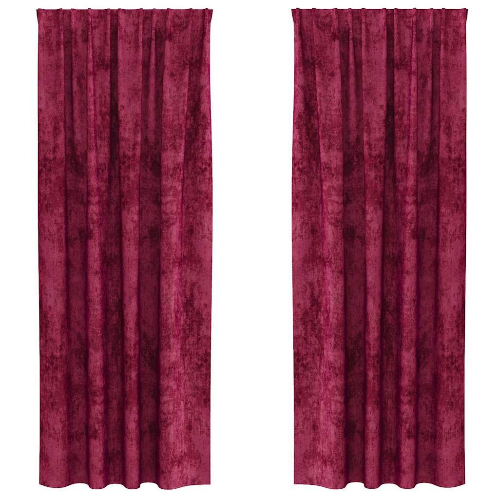 vidaXL Vorhang Samtvorhänge 2 Stk. Weinrot 245 x 140 cm Samt (2 St), Samt