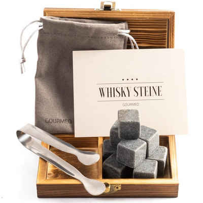GOURMEO Whiskyglas GOURMEO Whisky Steine - 9 Stück aus Basalt - wiederverwendbar, Glas