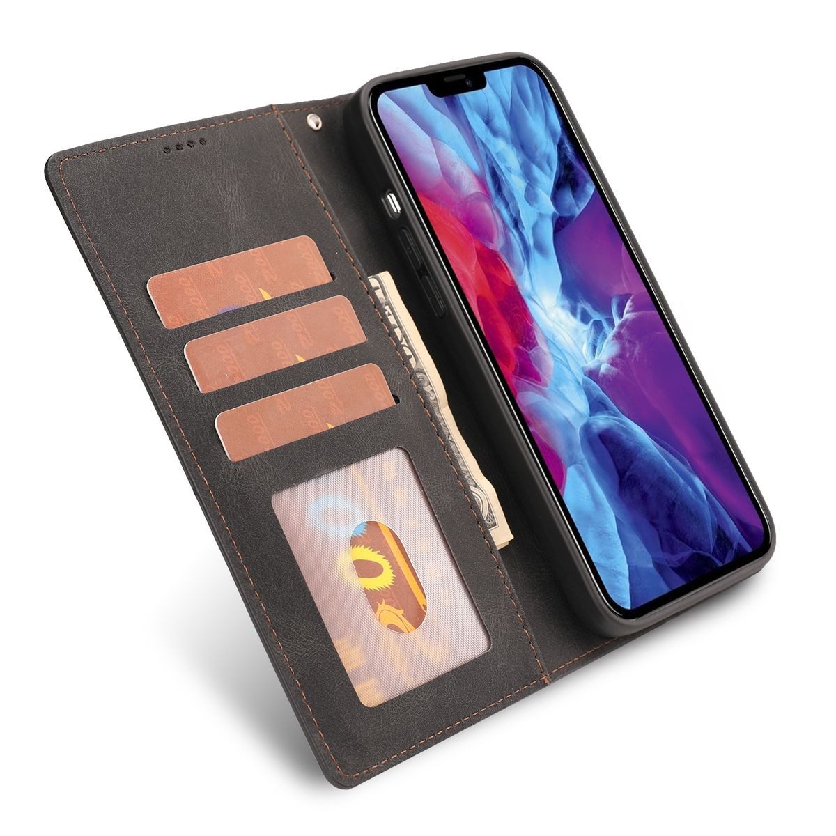 König Design Handyhülle Apple iPhone 14 Plus, Schutzhülle Schutztasche Case Cover Etuis Wallet Klapptasche Bookstyle