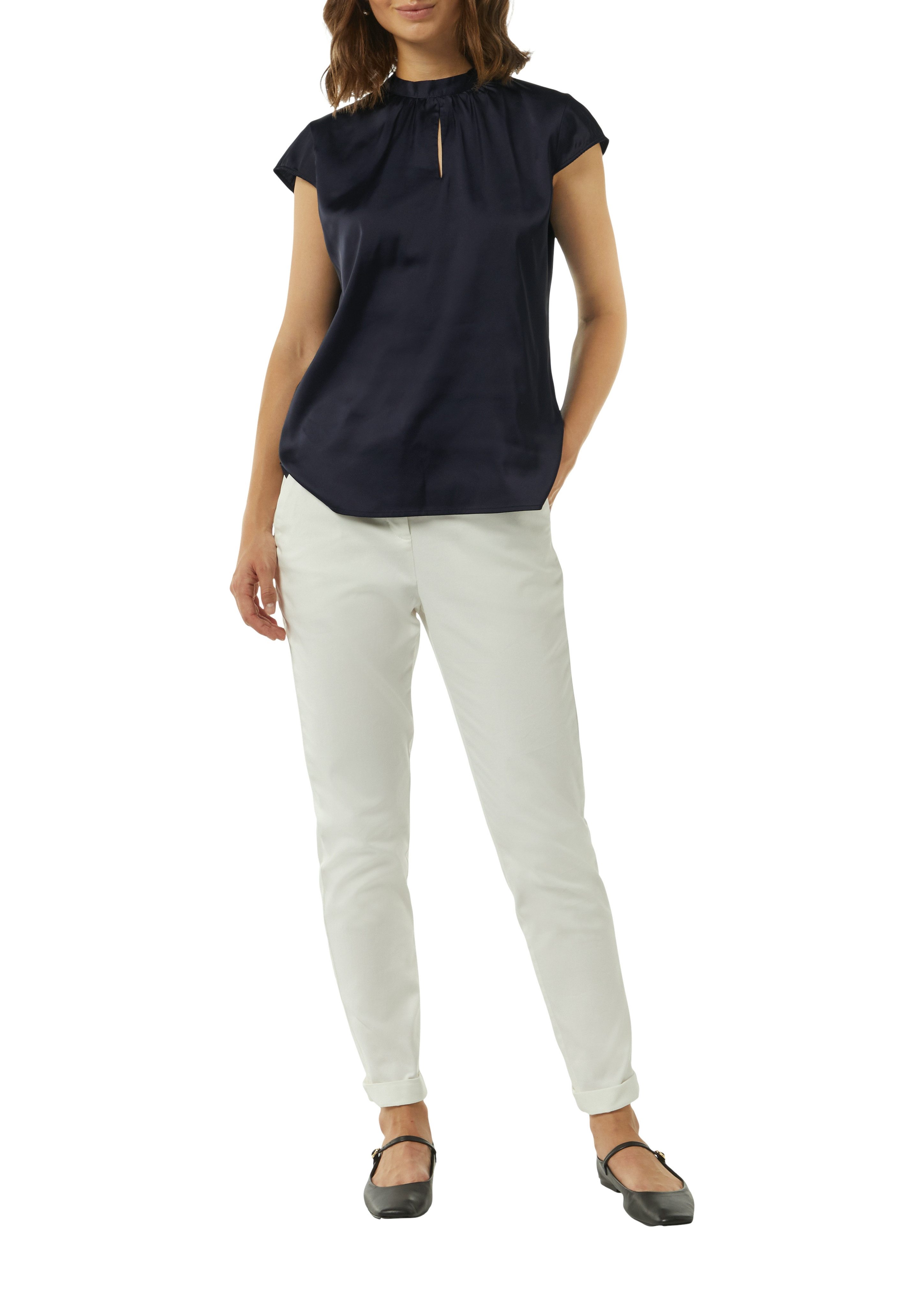Comma Satinbluse mit Kappärmeln günstig online kaufen
