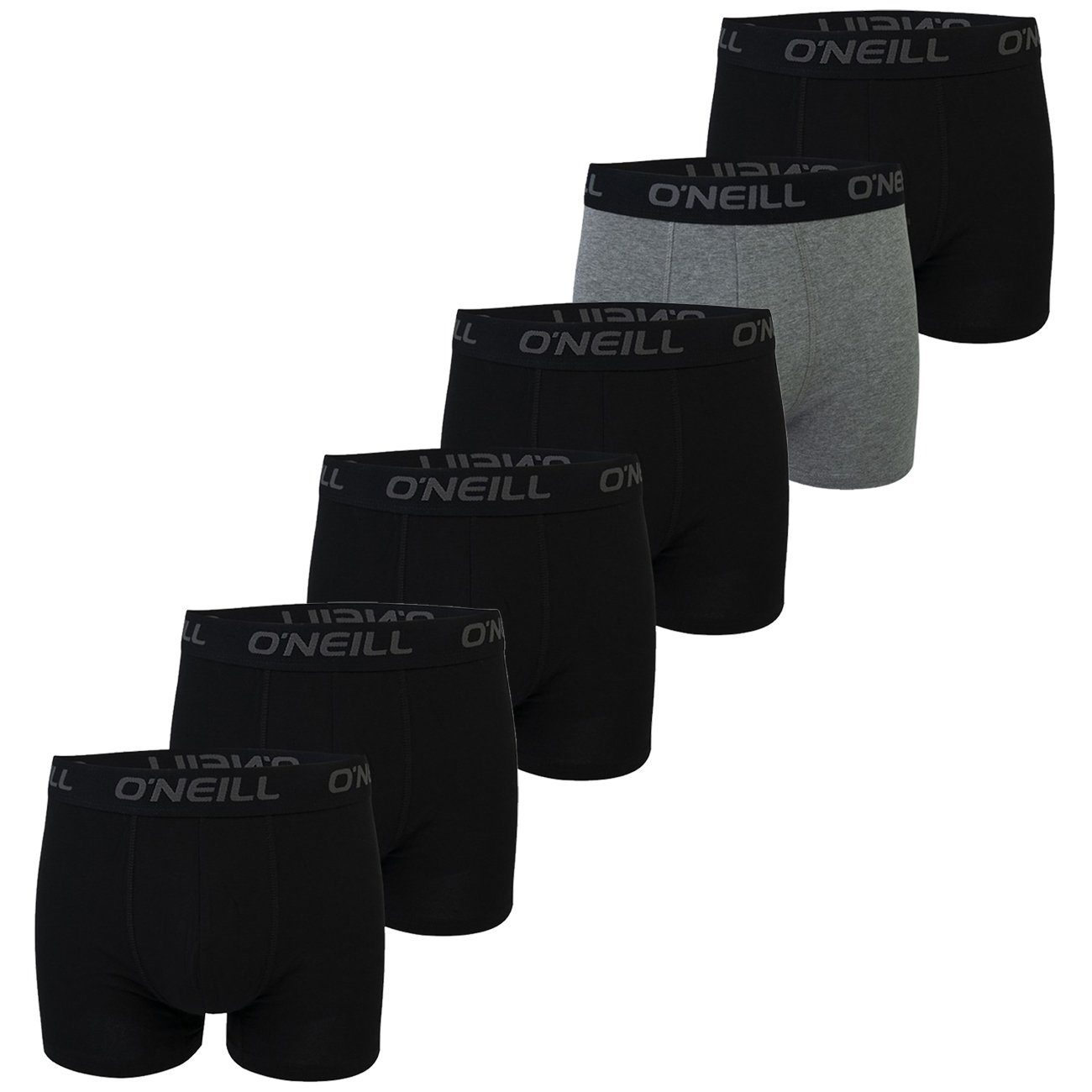 O'Neill Boxershorts Men boxer O'Neill plain Multipack (6-St) mit Logo Webbund