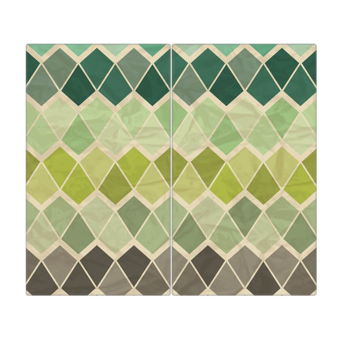 banjado Herd-Abdeckplatte Gummifüßchen) 2 Farben Grün, (gehärtet, Vier selbstklebende tlg., Glas inkl