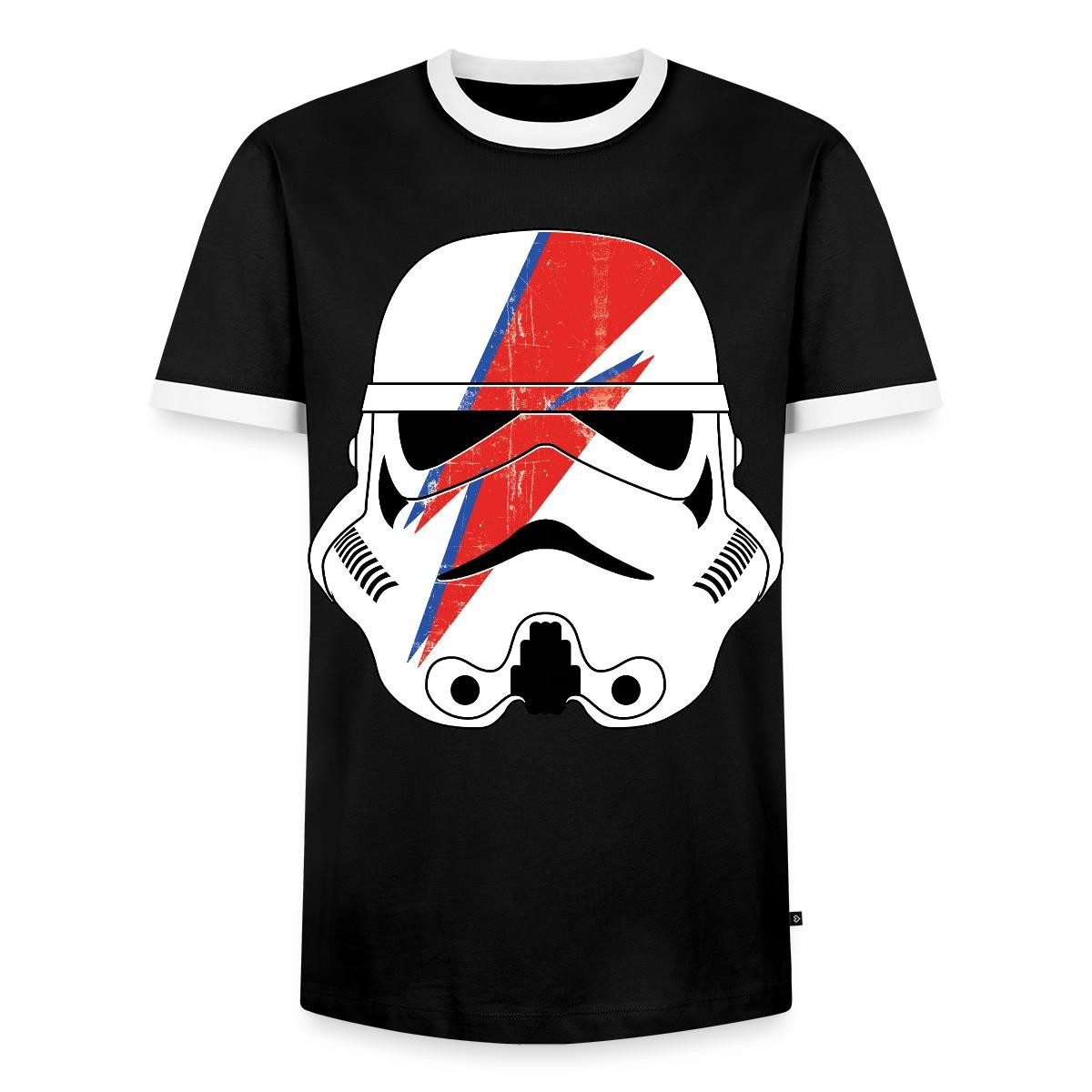 Spreadshirt T-Shirt Star Wars Stormtrooper Helm Mit Rotem Blitz Männer Kontrast T-Shirt (1-tlg)