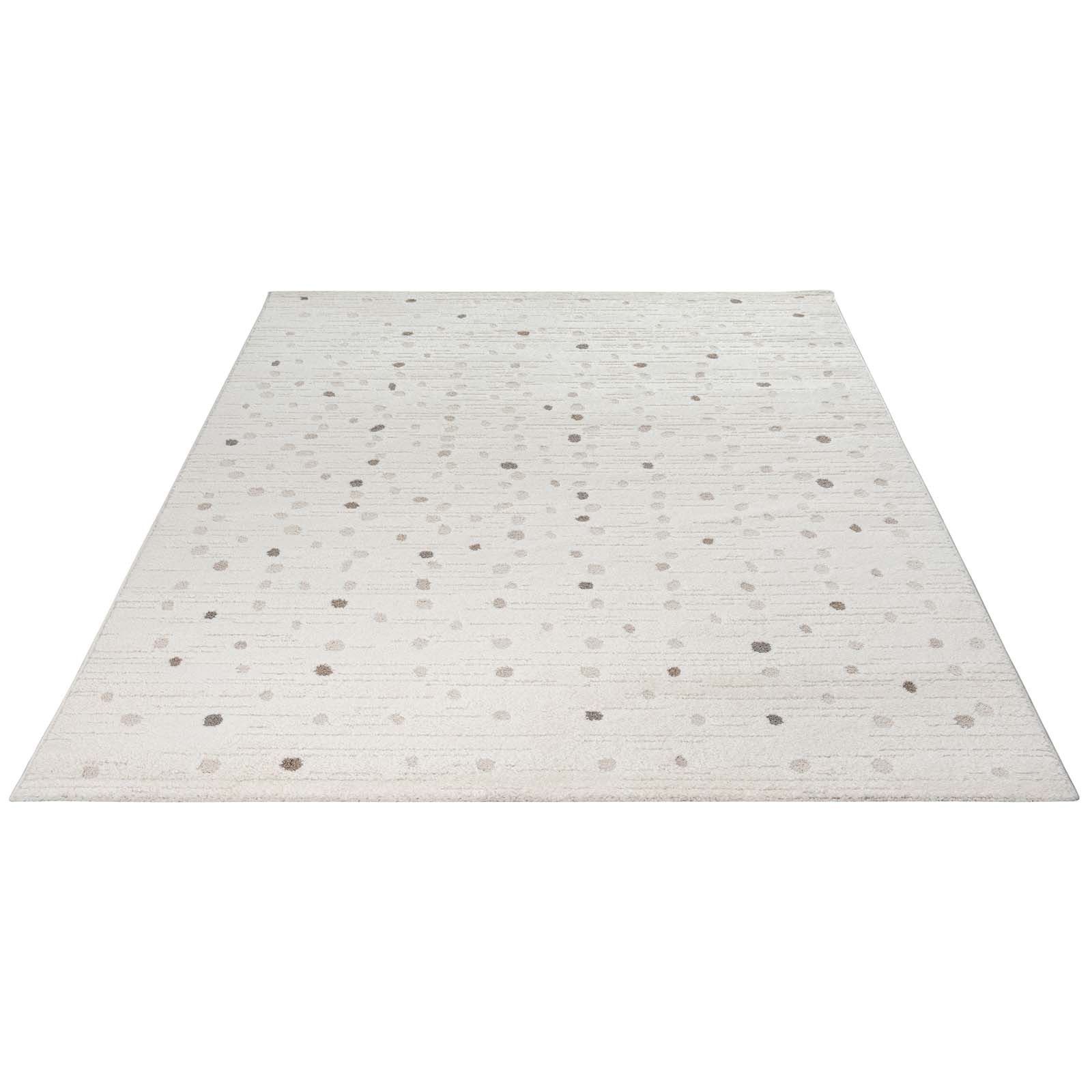 TaraCarpet Teppich Emilia Creativ Punkte Pastellfarben Wohnzimmer Schlafzimmer Jugendzimm, rechteckig, Höhe: 14 mm, bunt hoch tief 3D Struktur Pastell Wohnzimmer Schlafzimmer 80x150