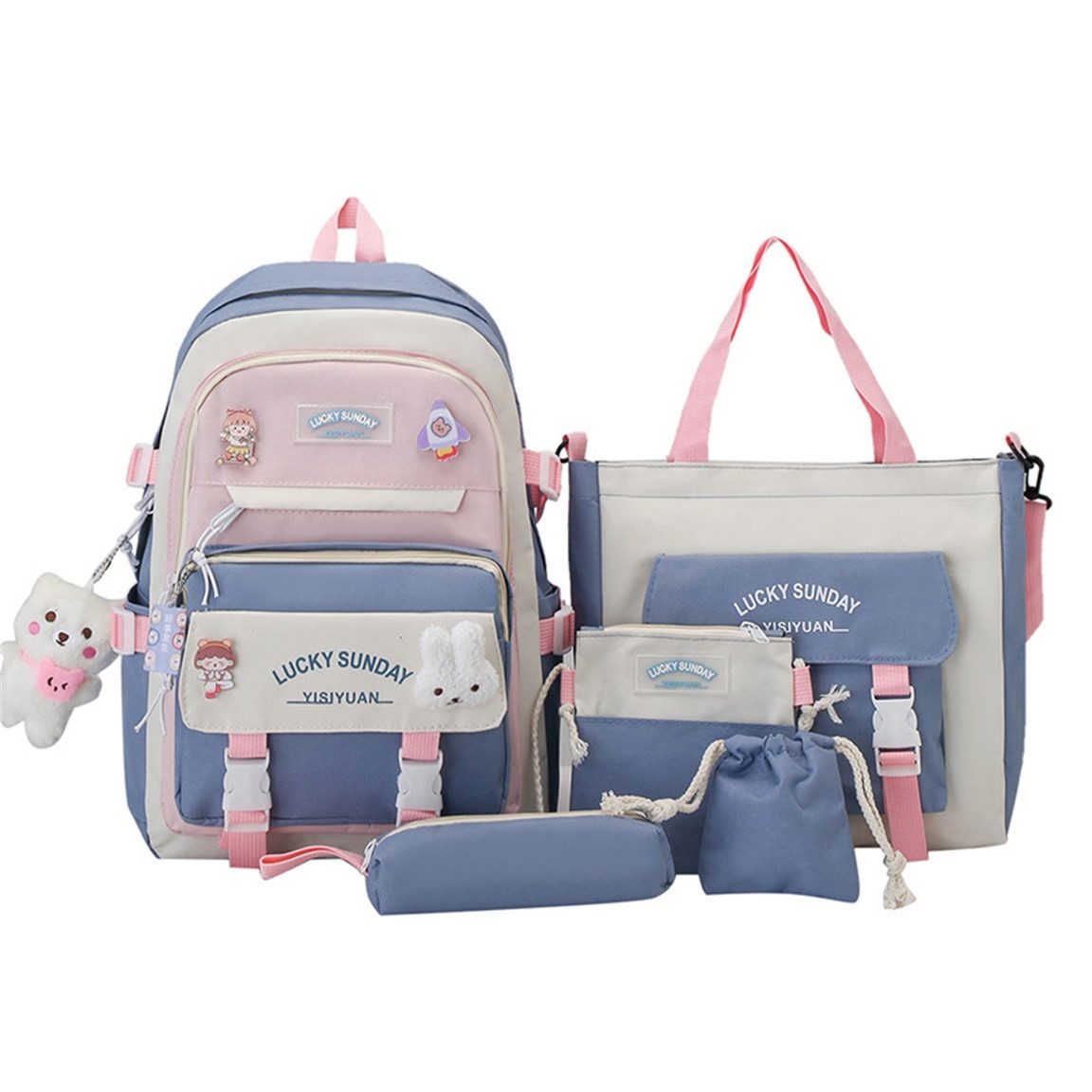 RWEUOQ Schulrucksack Schulrucksack Set 5 tlg günstig online kaufen