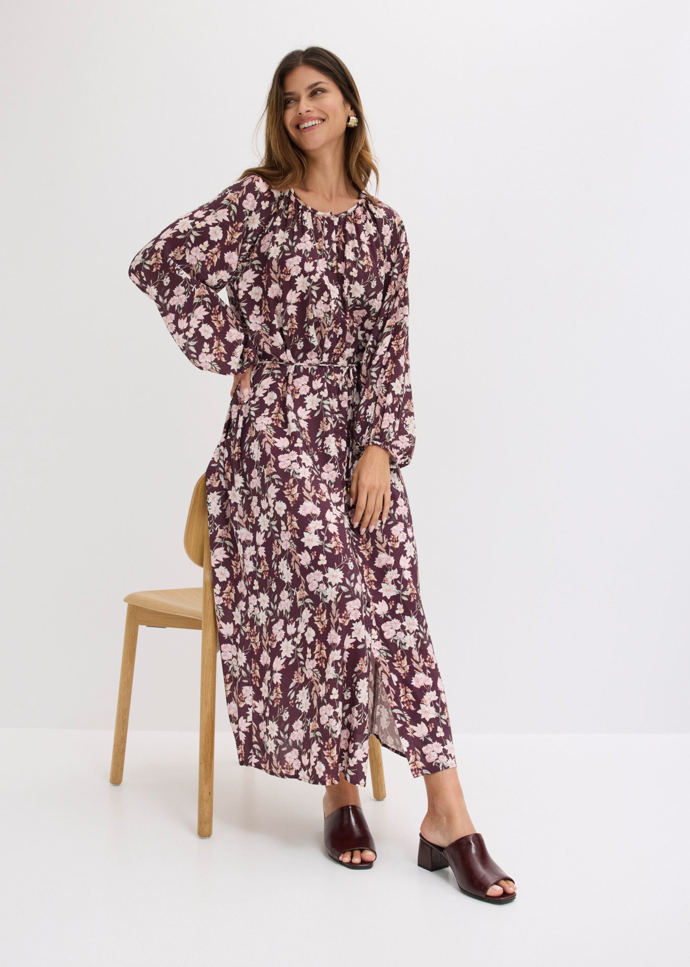 bonprix Maxikleid lässig geschnitten, mit Langarm
