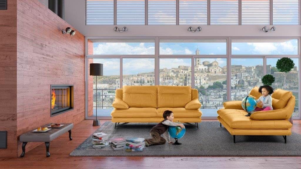 CALIA ITALIA 3-Sitzer Cezanne, italienisches Design trifft erstklassigen Sitzkomfort, Leder, Edles Designsofa in besonders langlebigen & pflegeleichten Lederarten