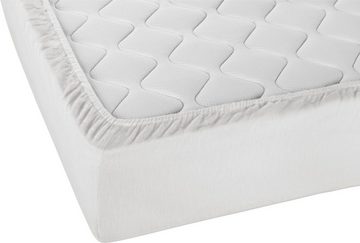 Matratzenauflage Stretchmolton-Spannbetttuch für Wasserbetten + hohe Matratzen Biberna Sleep & Protect