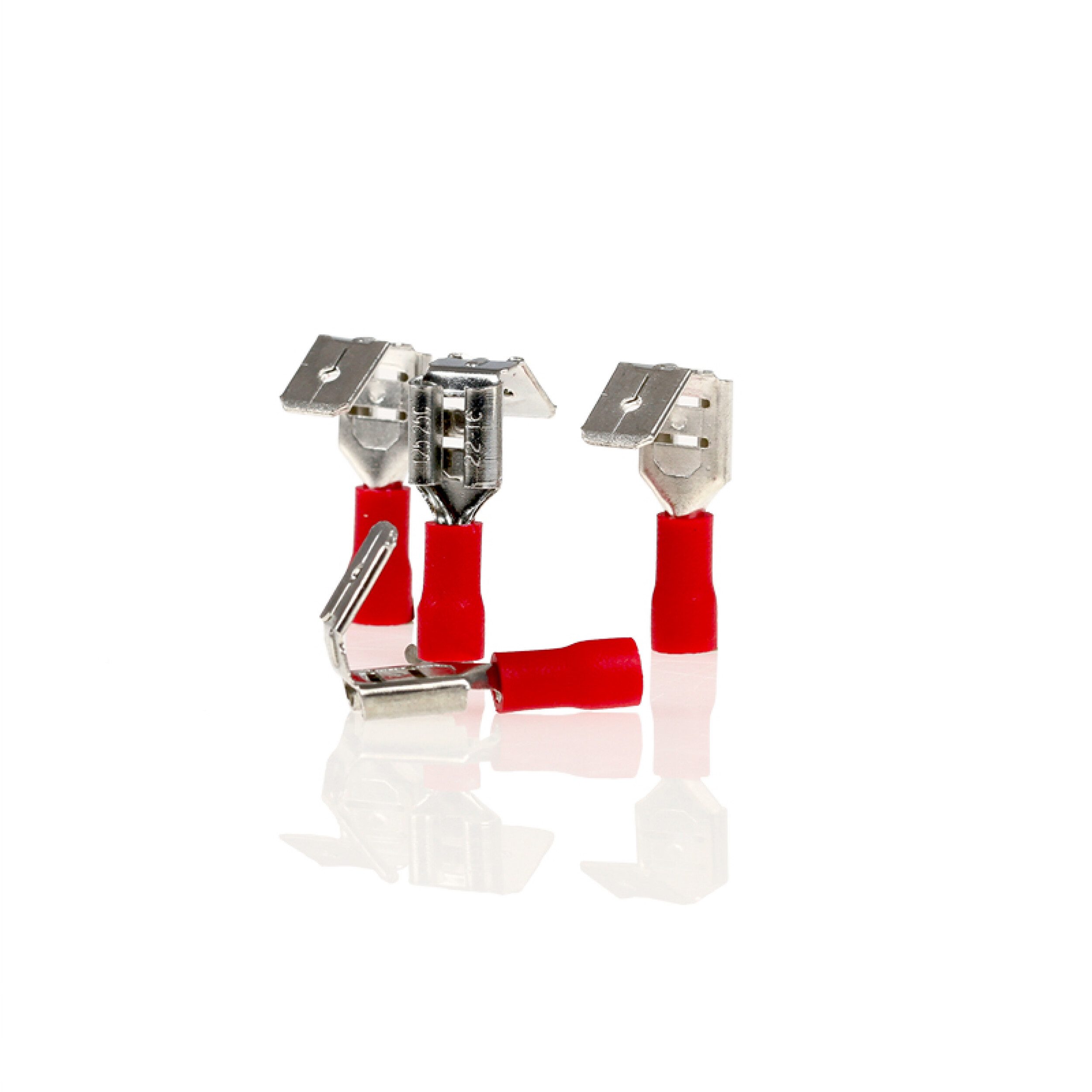 alca Kabelverbinder-Sortiment Flachsteckhülsen mit Abzweig rot 6,3mm 10St. 0,5-1,5mm² AWG 22-16, 10-tlg.