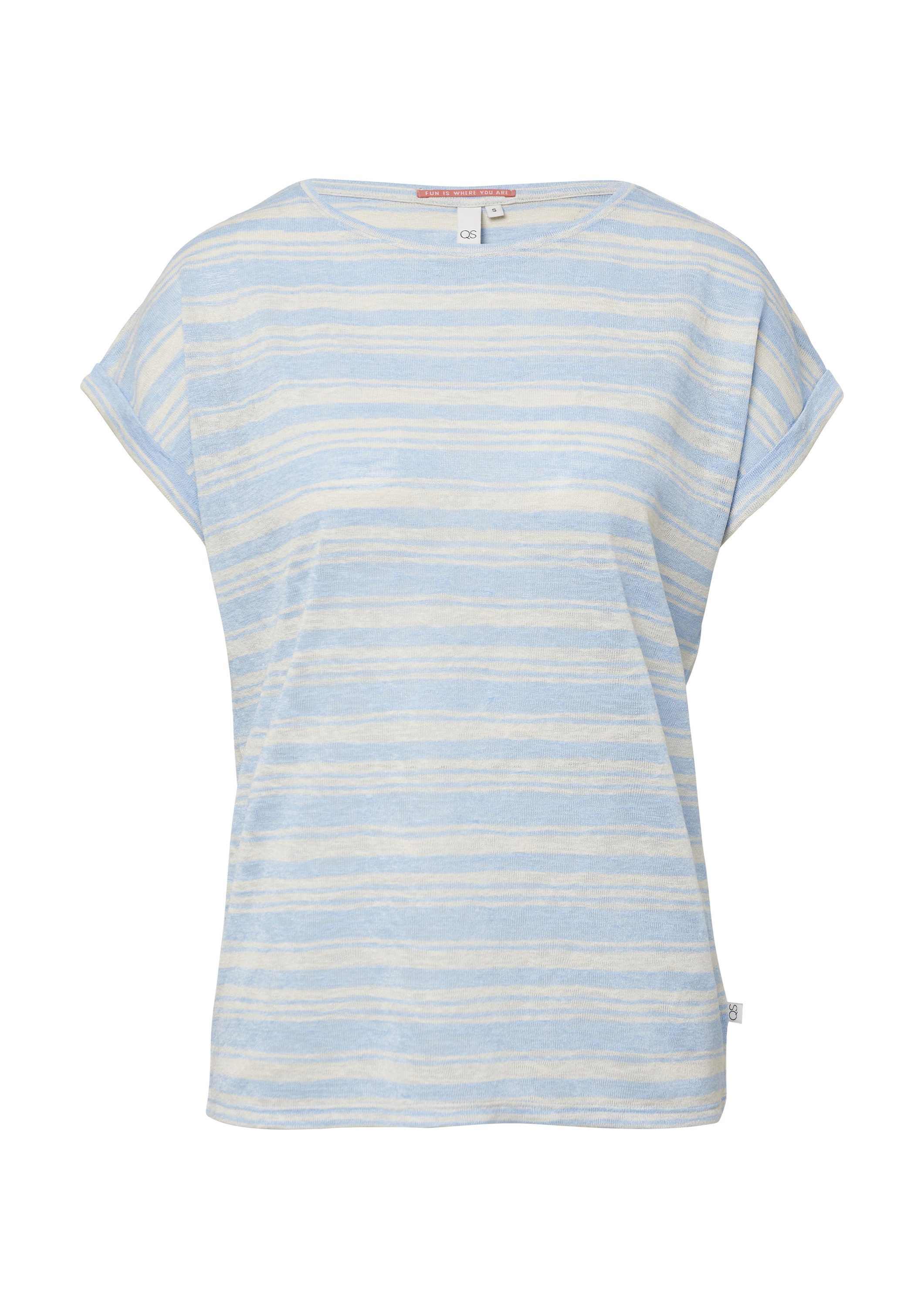 QS Kurzarmshirt T-Shirt Ringelshirt aus Viskosemix günstig online kaufen