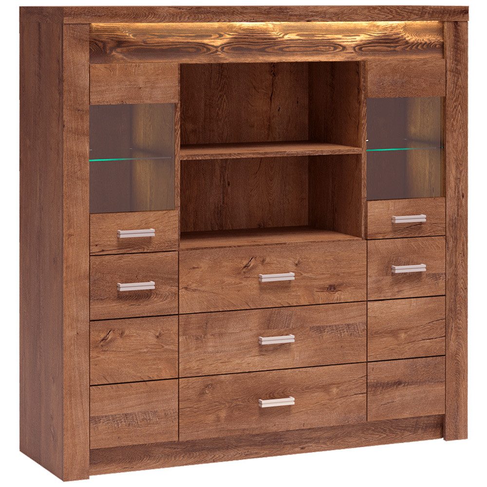Lomadox Highboard INGENIO-161, Kommode Hochkommode Sideboard modern mit LED günstig online kaufen