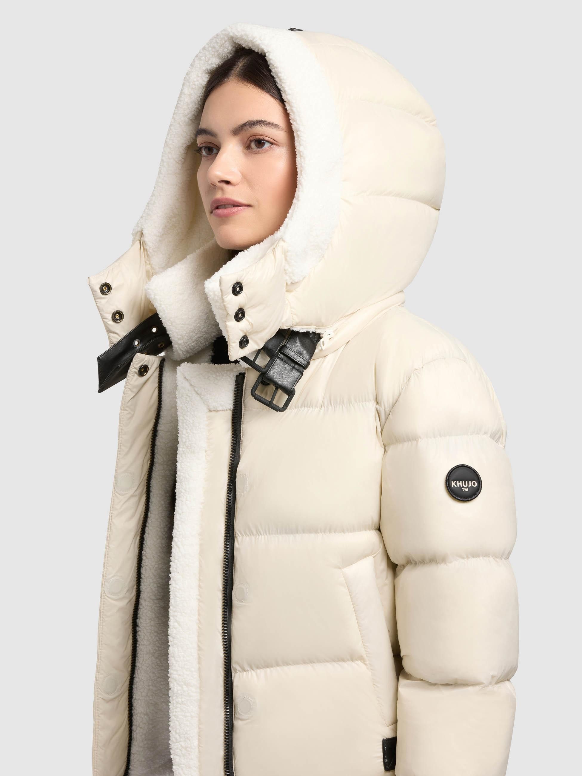 khujo Winterjacke Nessie2 Gefütterte Steppjacke mit Plüschdetails und Kapuze – Bild 4 von 5