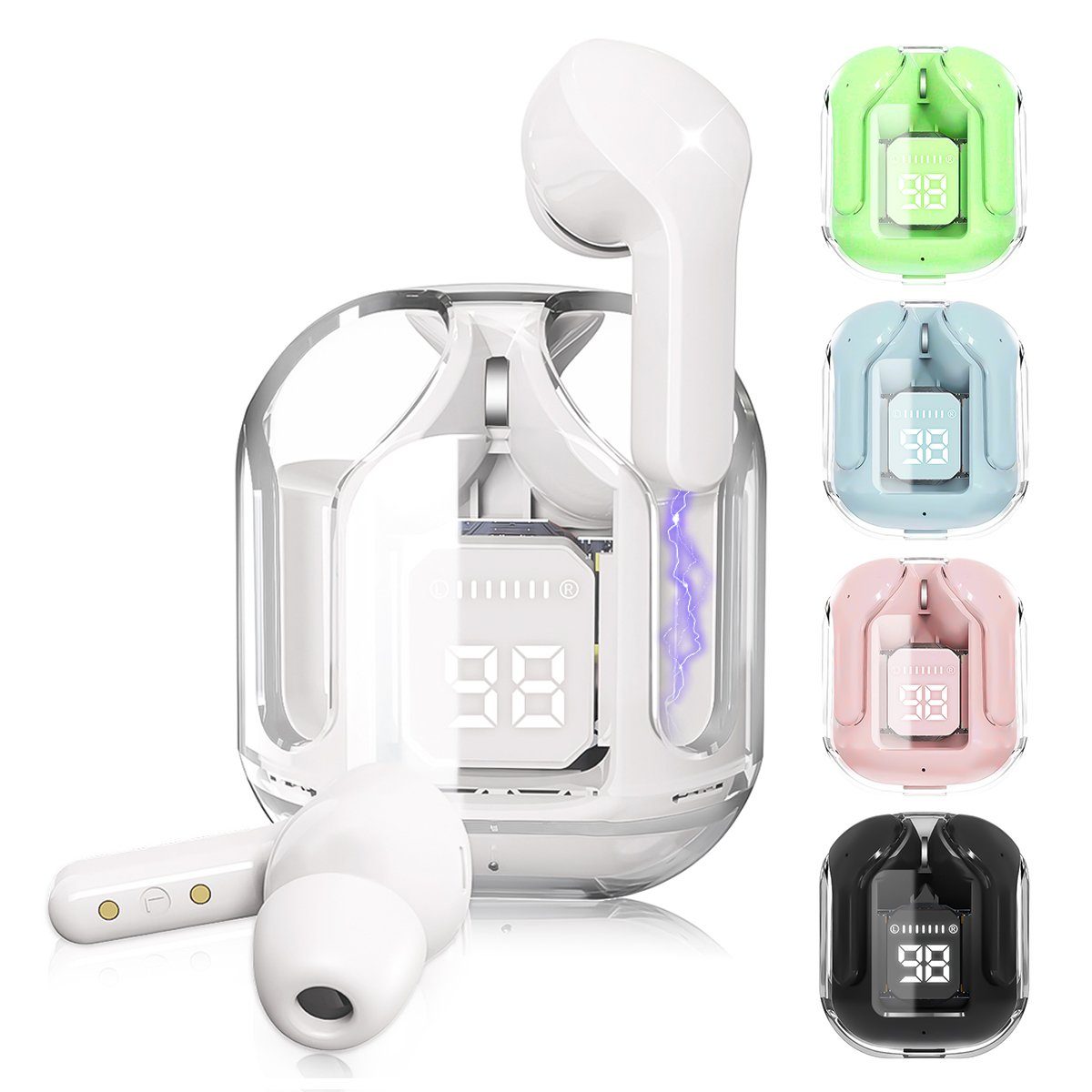 VSIUO In Ear Ohrhörer wireless Kopfhörer Bluetooth-Kopfhörer (Touch Control, IPX7 Wasserdicht, 25 Std Spielzeit, Deep Bass Stereo, Bluetooth 5.3 + EDR, Bluetooth Kopfhörer Sport Kopfhörer für iPhone/Huawei/Samsung)