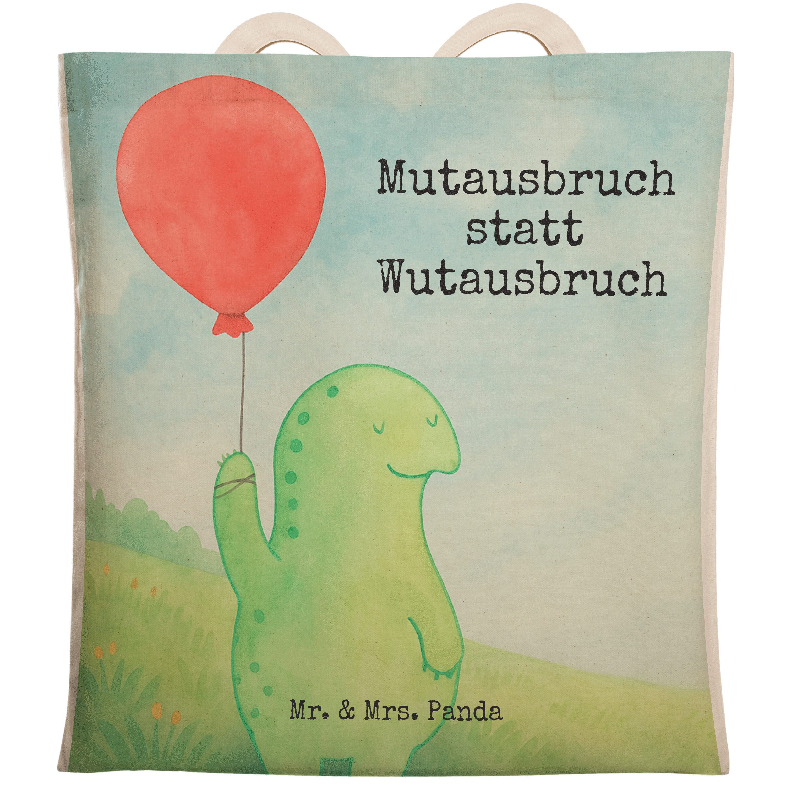 Tragetasche Schildkröte Luftballon Design, shopping bag, Weiß, Tote Bag, Motivati