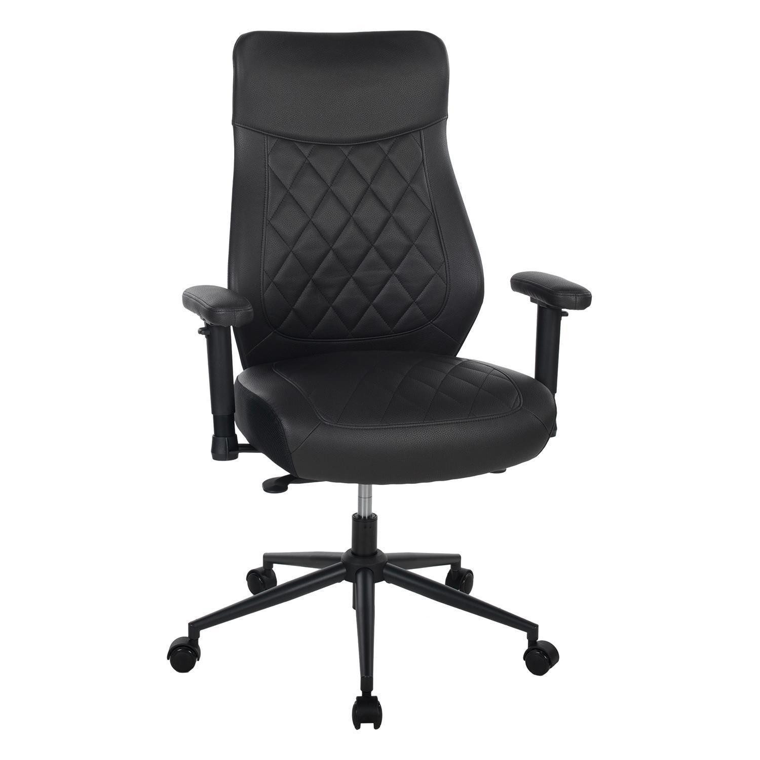 Duo Collection Drehstuhl FALKENSTEIN, Schwarz, Mikrofaser, Höhenverstellbar, Synchronmechanik, Sitztiefenverstellung