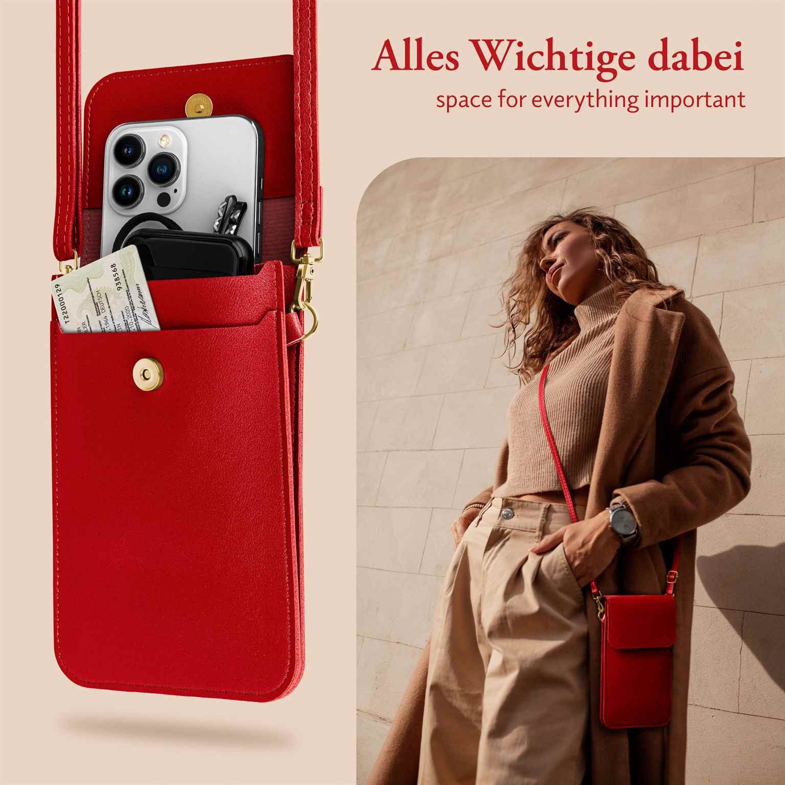 moex Handyhülle moex® CitySling für OnePlus Nord 2 5G, Handytasche zum Umhängen kleine Handtasche mit Handyfach Touch-Fenster