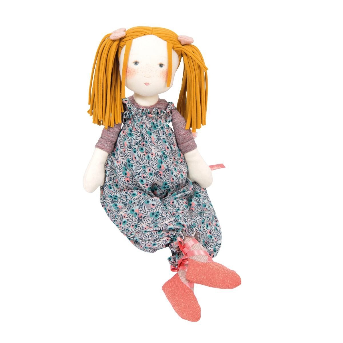Moulin Roty Babypuppe Rosalies Stoffpuppe Violette weiche Puppe für Rollenspiel und Kuscheln (1-tlg), Stoffpuppe