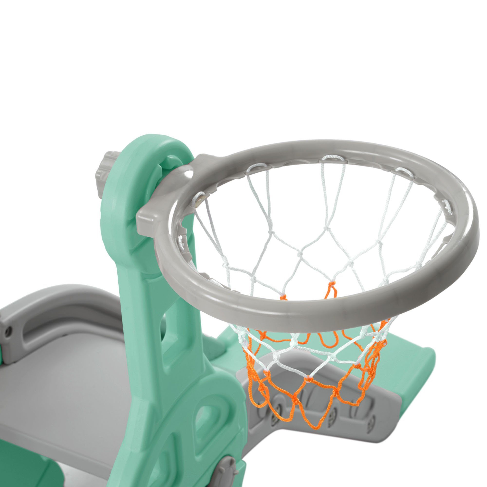 für Outdoor 1 mit Kinderrutsche Indoor-Rutsche Schaukel in Rutsche Ulife Basketballkorb, Fun-Slide und In- Grün 4