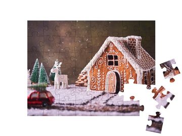 puzzleYOU Puzzle Kleines Lebkuchenhaus, 48 Puzzleteile, puzzleYOU-Kollektionen Weihnachten