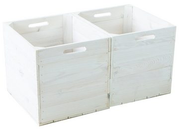 Kistenkolli Altes Land Allzweckkiste Holzkiste weiß passend für Kallax und Expeditregale Regaleinsatz