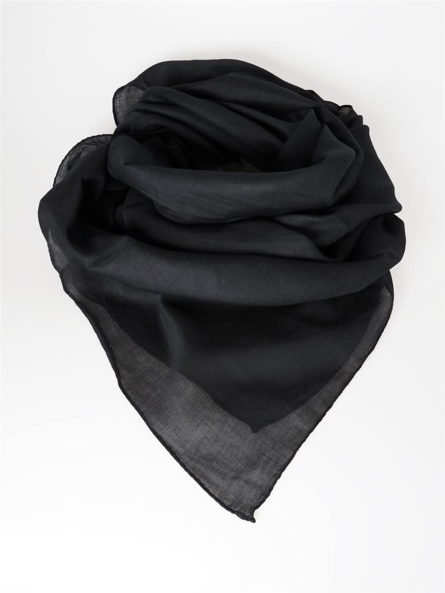 Hathi Halstuch Tuch Halstuch 100% Baumwolle unifarben schwarz, ca. 100 x100 cm, (1-St)