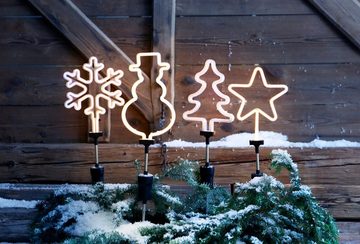 BONETTI LED Stern Weihnachtsstern, LED Neon Stab für den Garten, Weihnachtsdeko