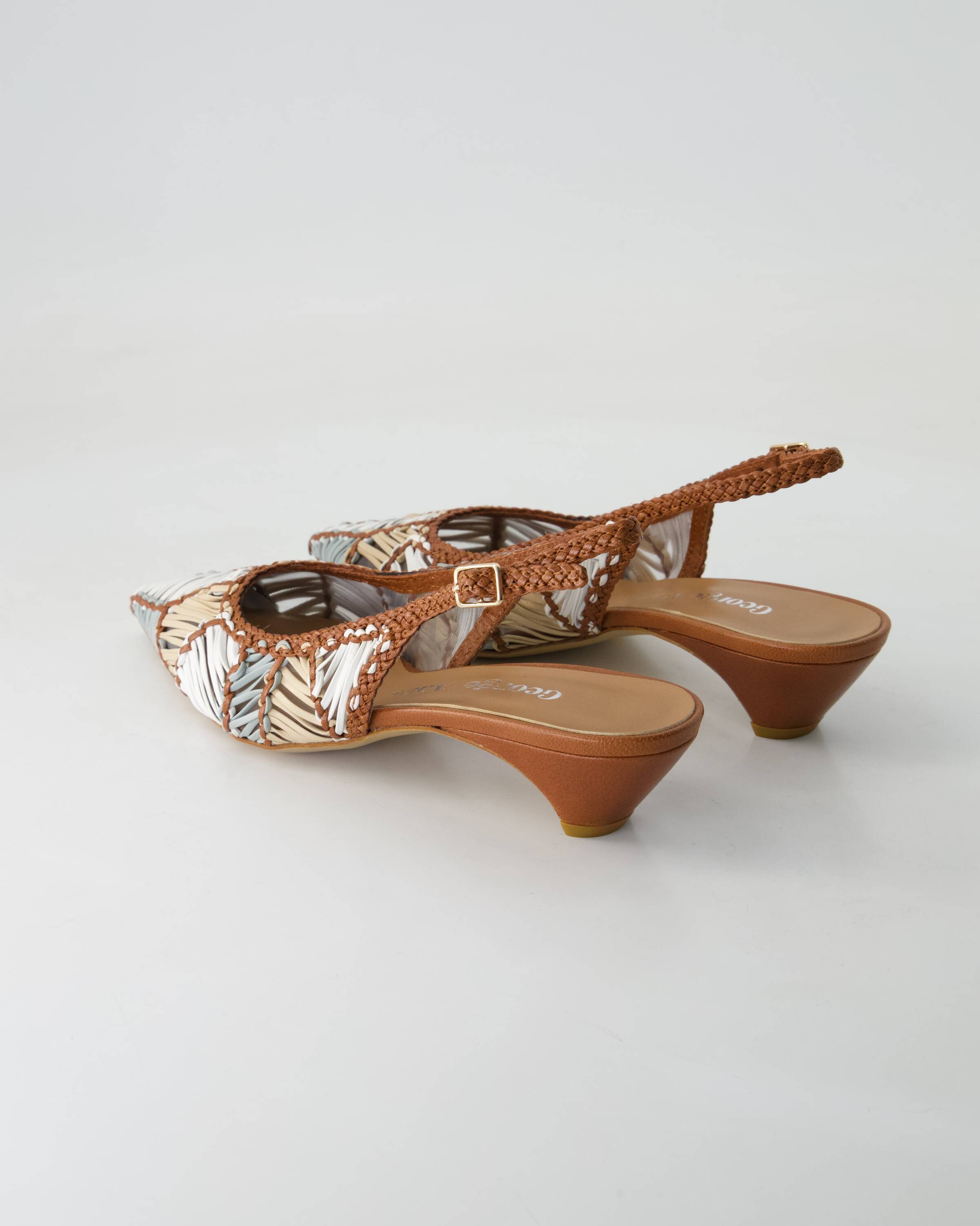 George Watts N1008-405 Slingpumps Obermaterial: Leder