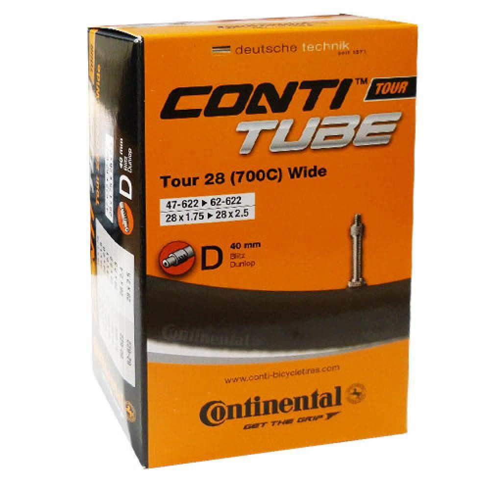 Fahrradschlauch Continental Schlauch Conti 28x1.75-2.40" 47-62/622 D40, TOUR 28 wide D